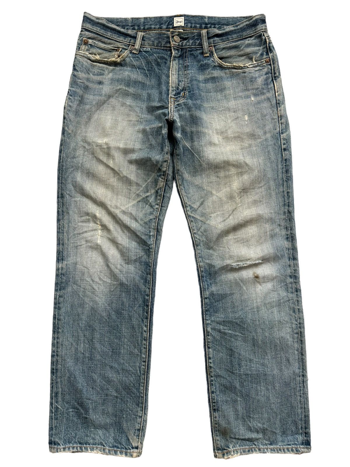 Gap 💸LASTDROP💸 Vintage Gap 1969 Blue Faded Distressed Jeans Size US 35 - 6 Thumbnail