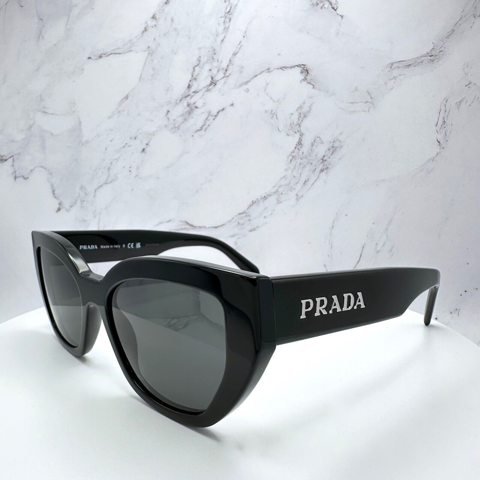 Prada New Prada Sunglasses Black Butterfly Cat Eye Spelled Logo Size ONE SIZE - 20 Thumbnail