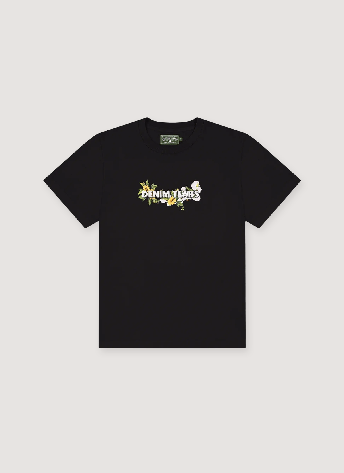 DENIM TEARS Cotton Floral Logo Tee Black Size US L / EU 52-54 / 3 - 1 Preview
