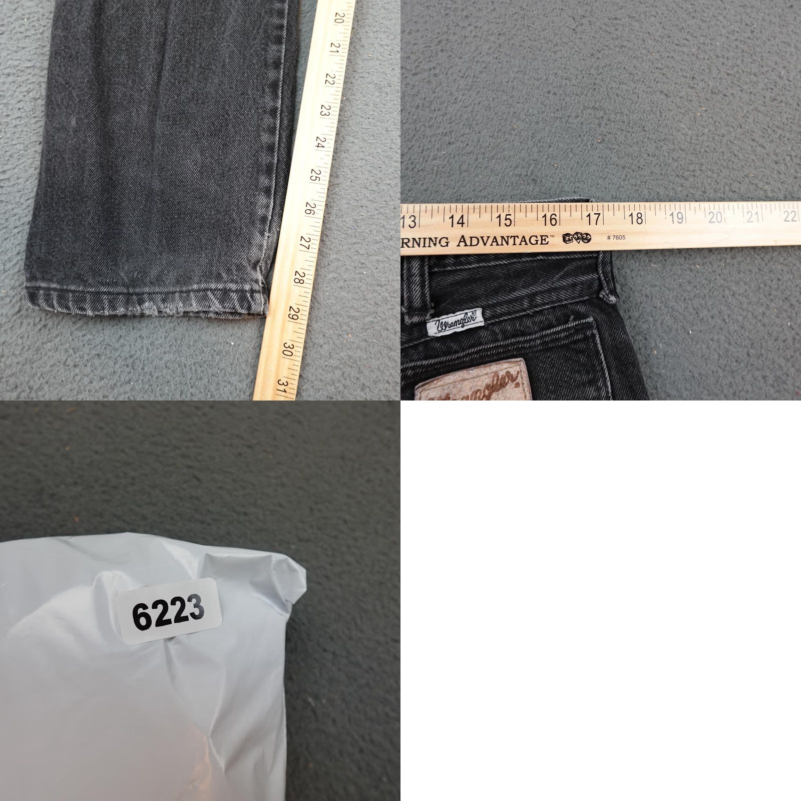 Wrangler VINTAGE Wrangler Riata Jeans Mens 36x32 Straight Leg Black Denim USA 90s (Gray) Size US 36 / EU 52 - 8 Thumbnail