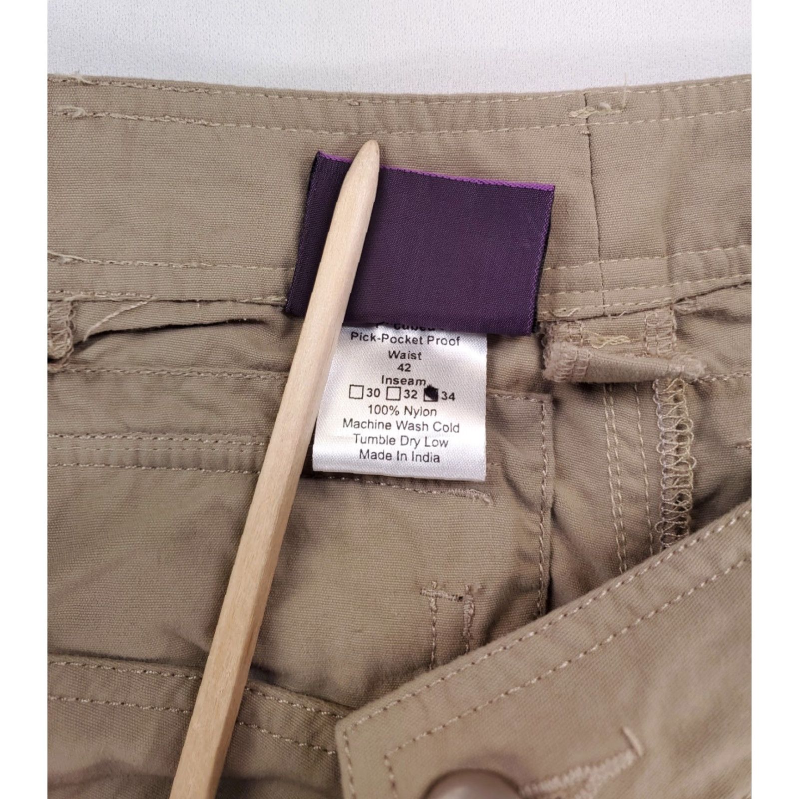 Vintage Clothing Arts Pants P Cubed Pick Pocket Proof Tan Mens 40x31 Inseam 31 Chino Brown Pants Mens Size US 40 / EU 56 - 3 Thumbnail
