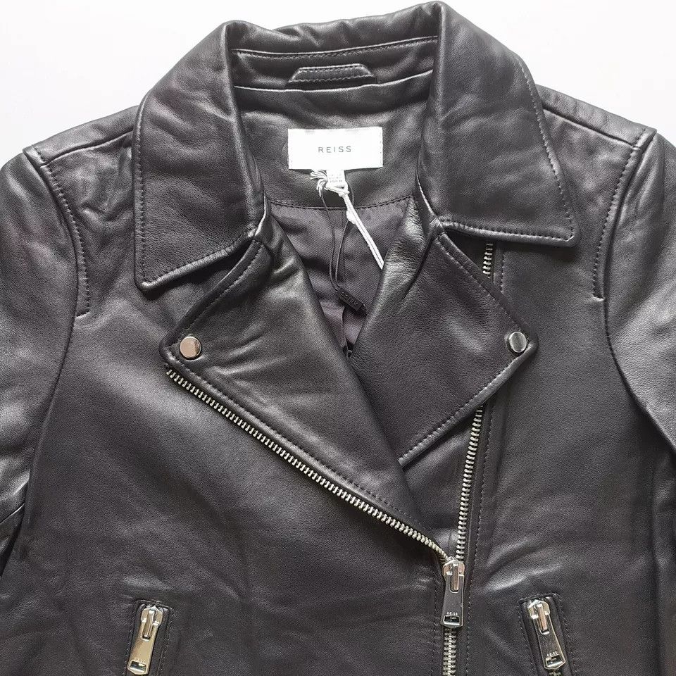 Reiss REISS Women's Geo-Soft Leather Jacket UK12/US8 IFD-0723 Size M / US 6-8 / IT 42-44 - 5 Thumbnail