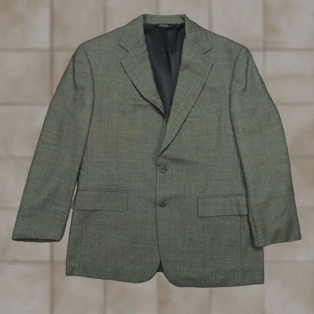 VINTAGE Polo Ralph Lauren Blazer 40 Regular Gray Wool Blend Sport Coat Business Casual Mens