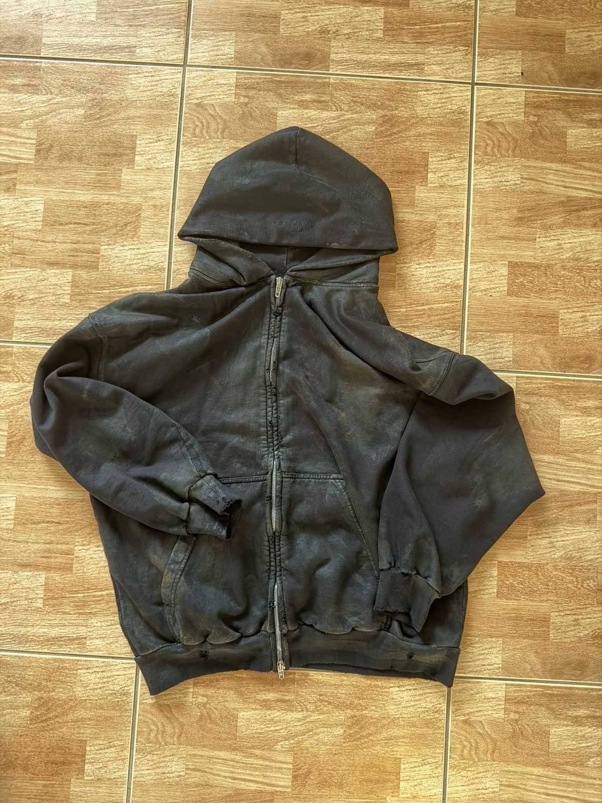 Balenciaga Balenciaga Mud Show Ss23 Thrashed Mud Zip Up Hoodie