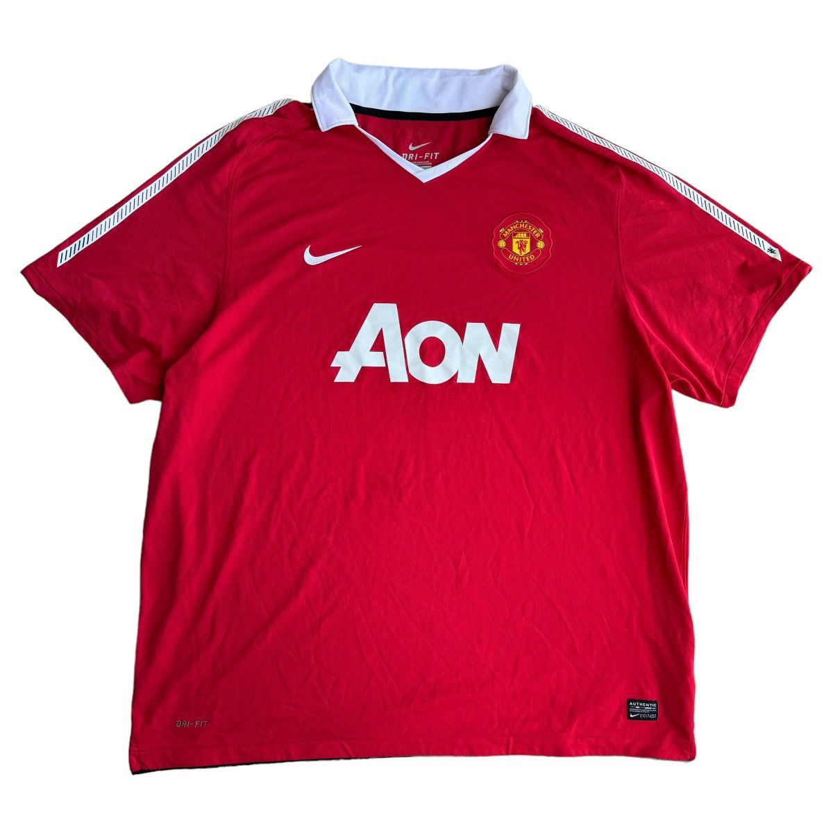Nike × Vintage MANCHESTER UNITED 2010-11 HOME KIT NIKE RED JERSEY SOCCER Size US XXL / EU 58 / 5 - 1 Thumbnail