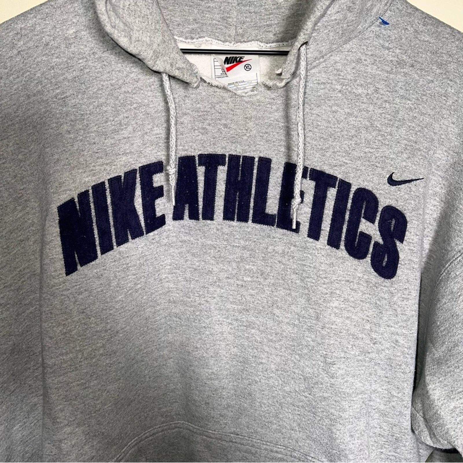 Nike VNTG NIKE Embroidered felt letter 90s hoodie XL Size US XL / EU 56 / 4 - 6 Thumbnail