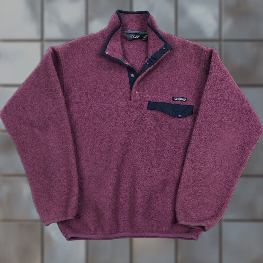 Patagonia VINTAGE Patagonia Synchilla Button Fleece Jacket Small Purple 90s Mens Size US S / EU 44-46 / 1 - 1 Thumbnail