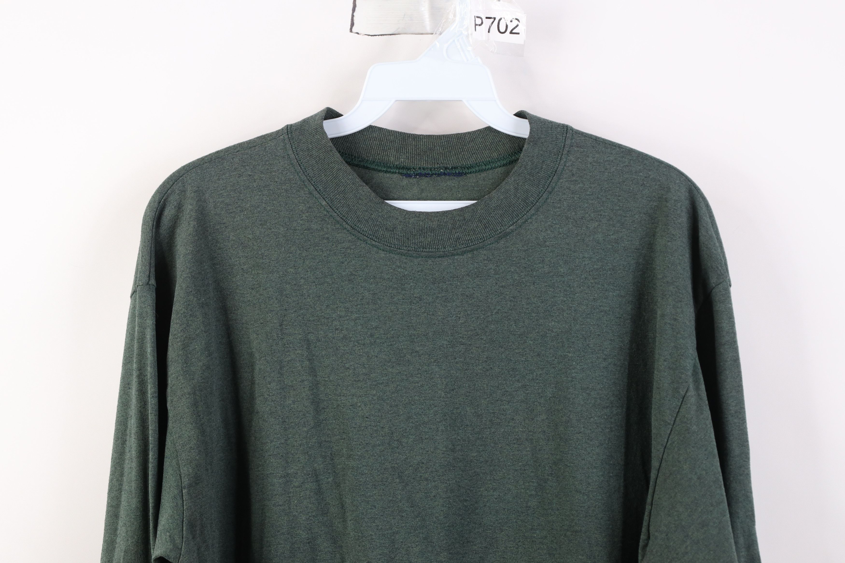 Vintage Vintage 90s Streetwear Long Sleeve T-Shirt Heather Green Size US M / EU 48-50 / 2 - 2 Thumbnail