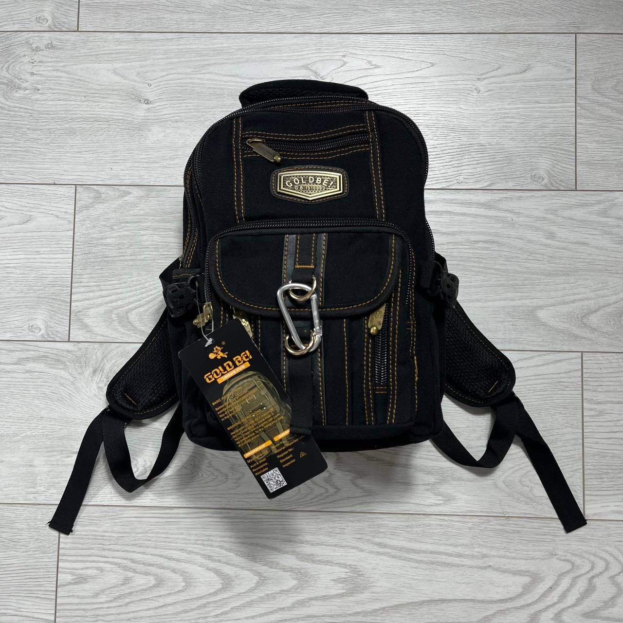 Vintage Gold Be Gorpcore multi pocket y2k backpack Size ONE SIZE - 1 Thumbnail