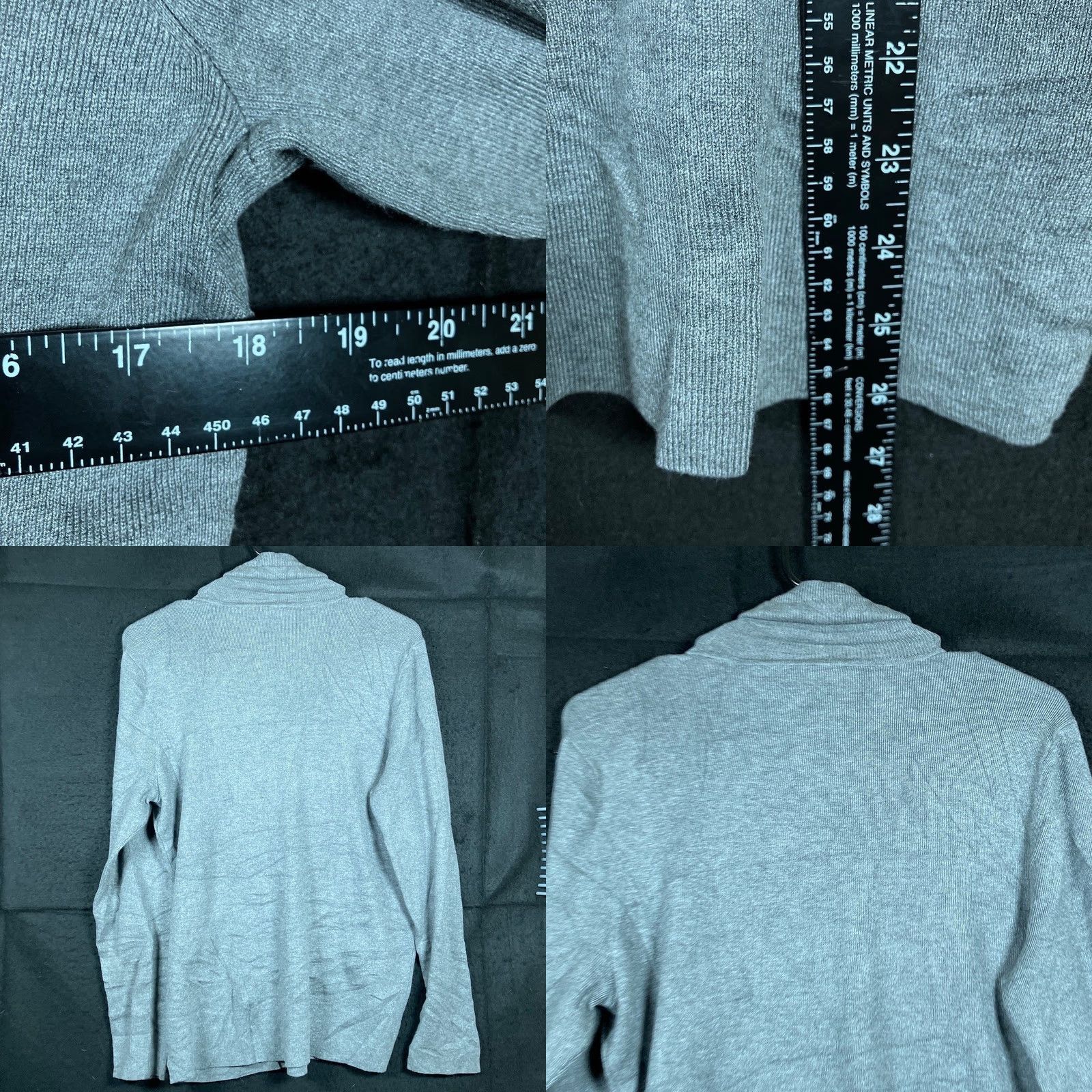 Vintage Chicos Women Sweater Gray Turtleneck Ribbed Pullover Long Sleeve 3 (XL) Size XL / US 12-14 / IT 48-50 - 8 Thumbnail