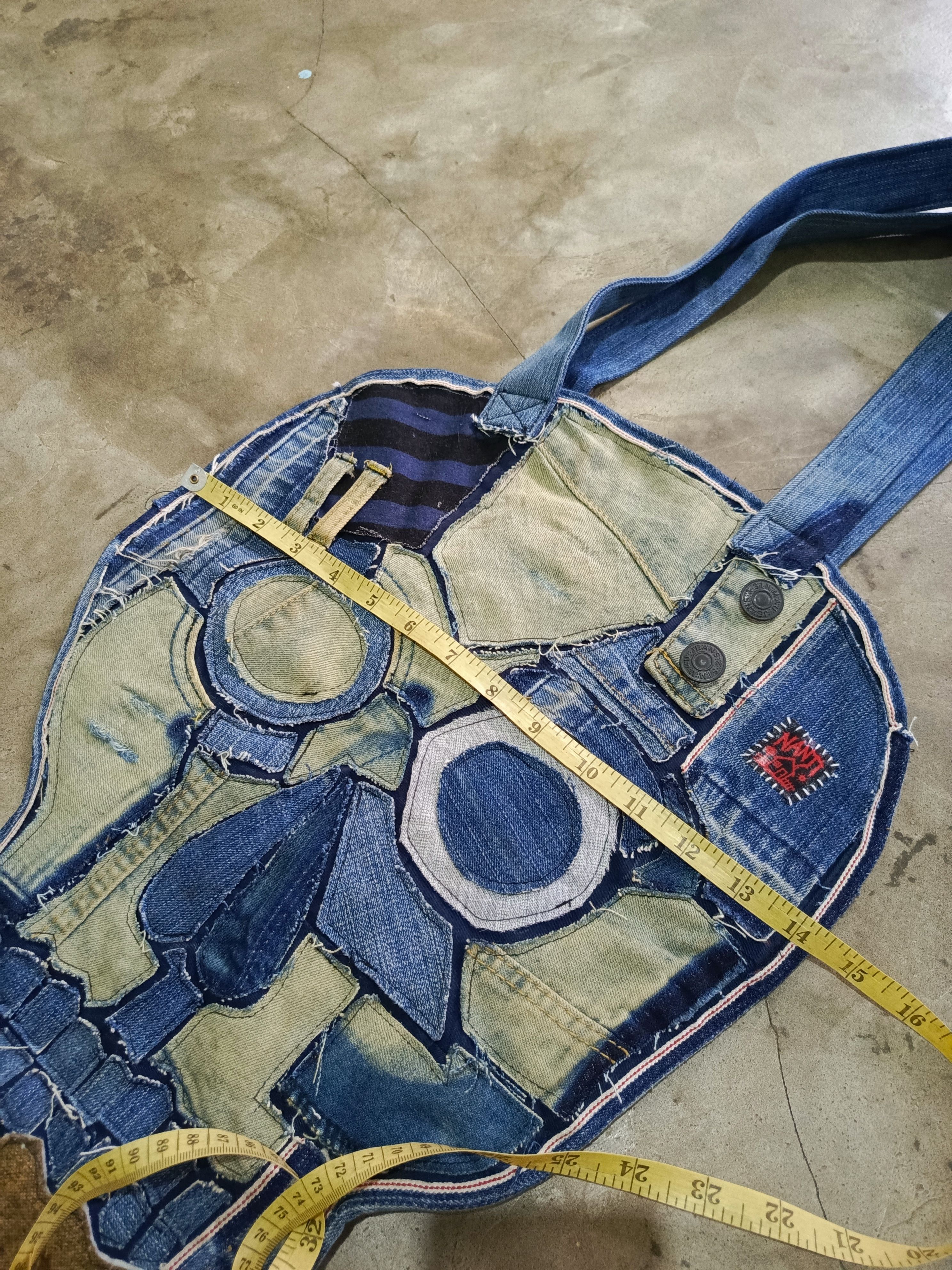 Japanese Brand Custom Denim Art Tote Bag Skull Design Size ONE SIZE - 11 Thumbnail