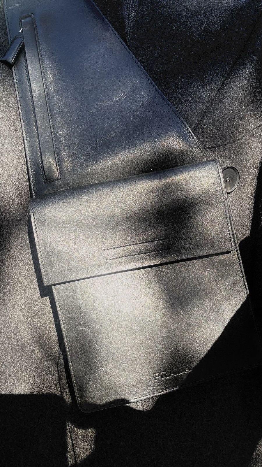 Prada Prada SS1999 Black Leather Crossbody Sling Holster Bag Size ONE SIZE - 10 Thumbnail