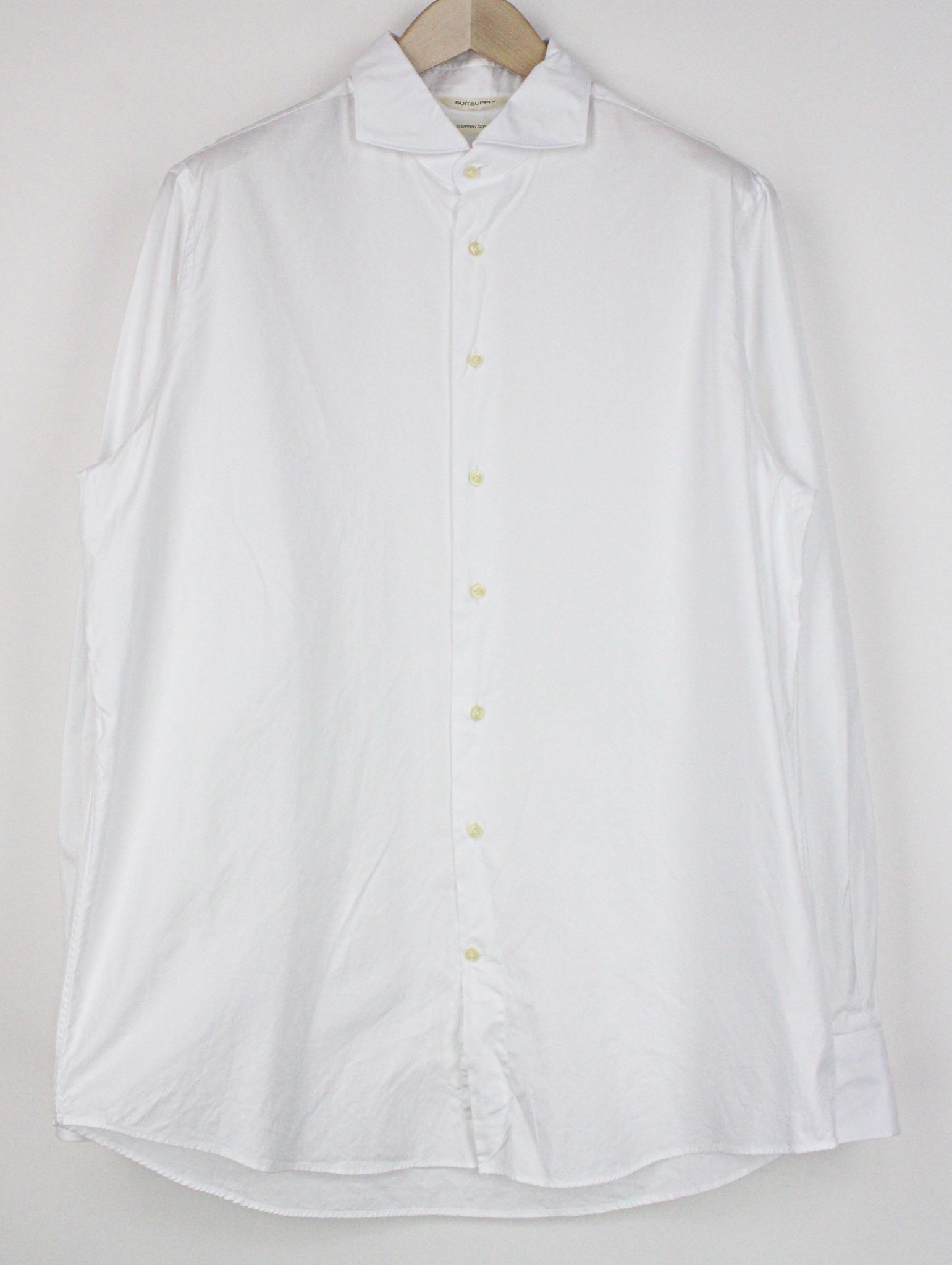 Suitsupply 43/17 Slim White Cotton Long Twill 72758 Size 42R - 1 Thumbnail