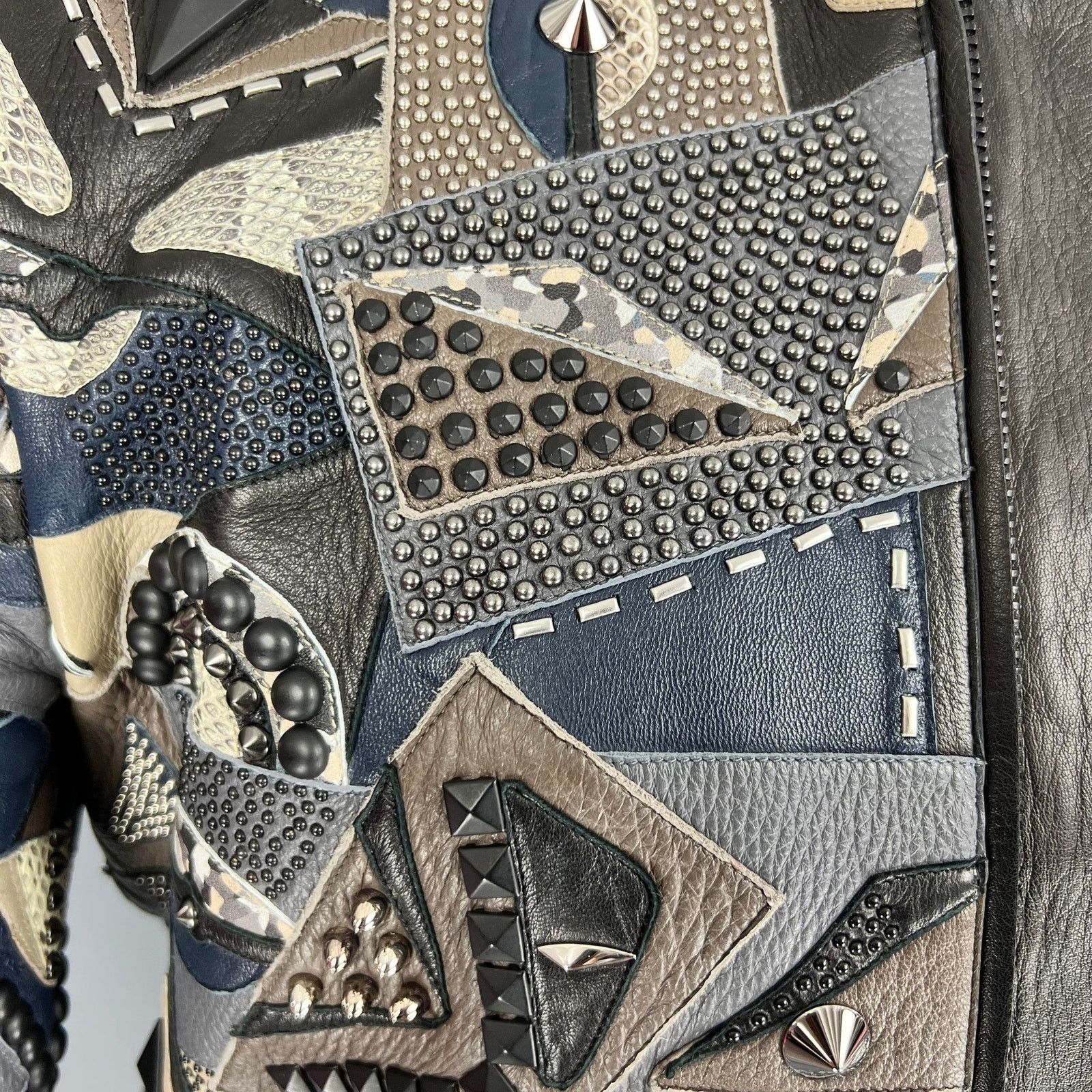 Fendi Lamb Deer Leather Snakeskin Studded Allover Monster Size US S / EU 44-46 / 1 - 6 Thumbnail