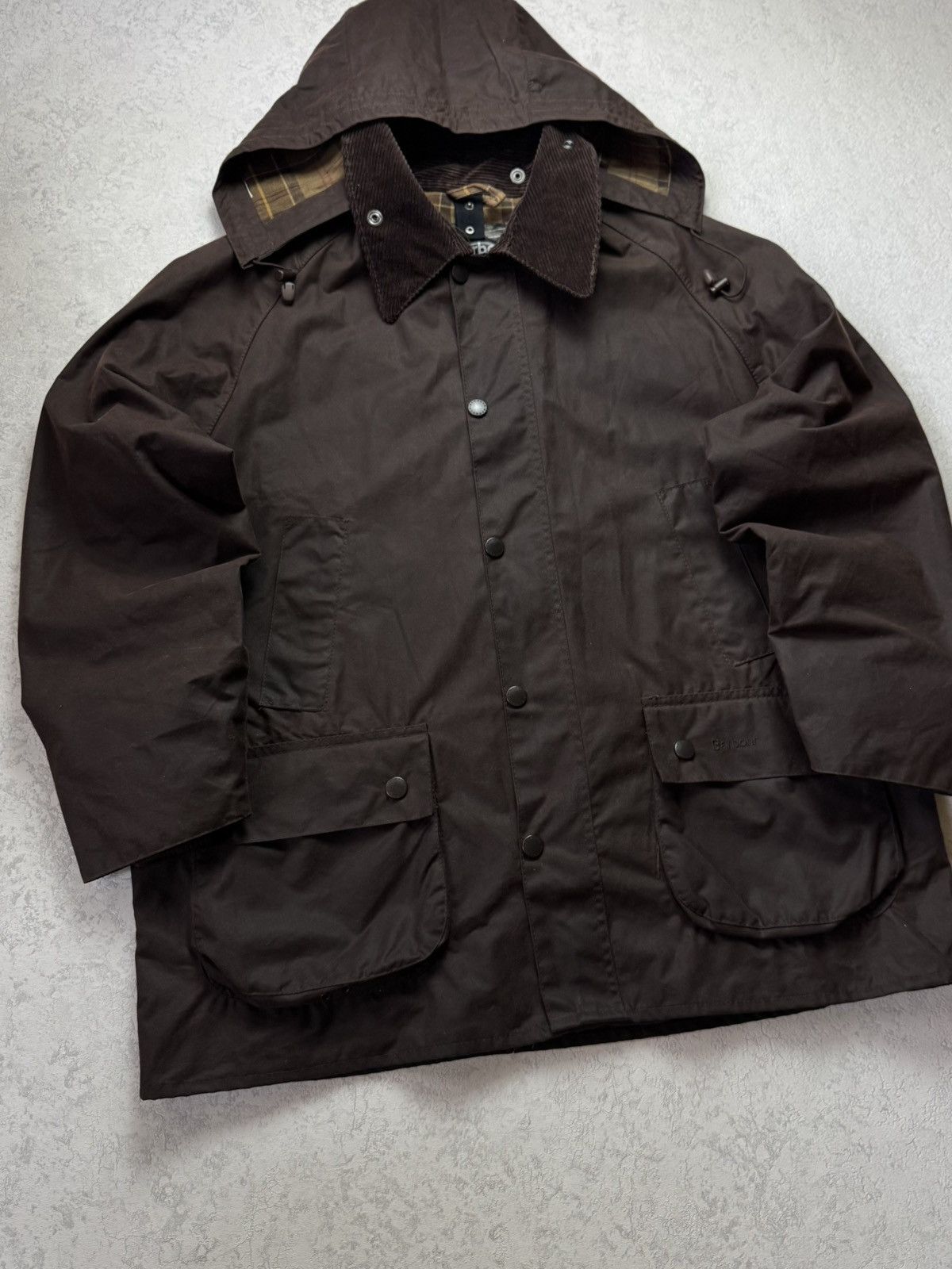 Barbour Barbour Waxed Brown Bedale Jacket Coat With Hood C44/112cm Size US L / EU 52-54 / 3 - 2 Thumbnail