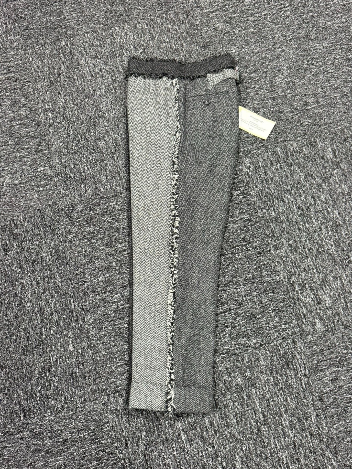 Thom Browne Thom Browne Men's Runway Colorblocked Raw Wool Trousers 0 Size US 28 / EU 44 - 3 Thumbnail
