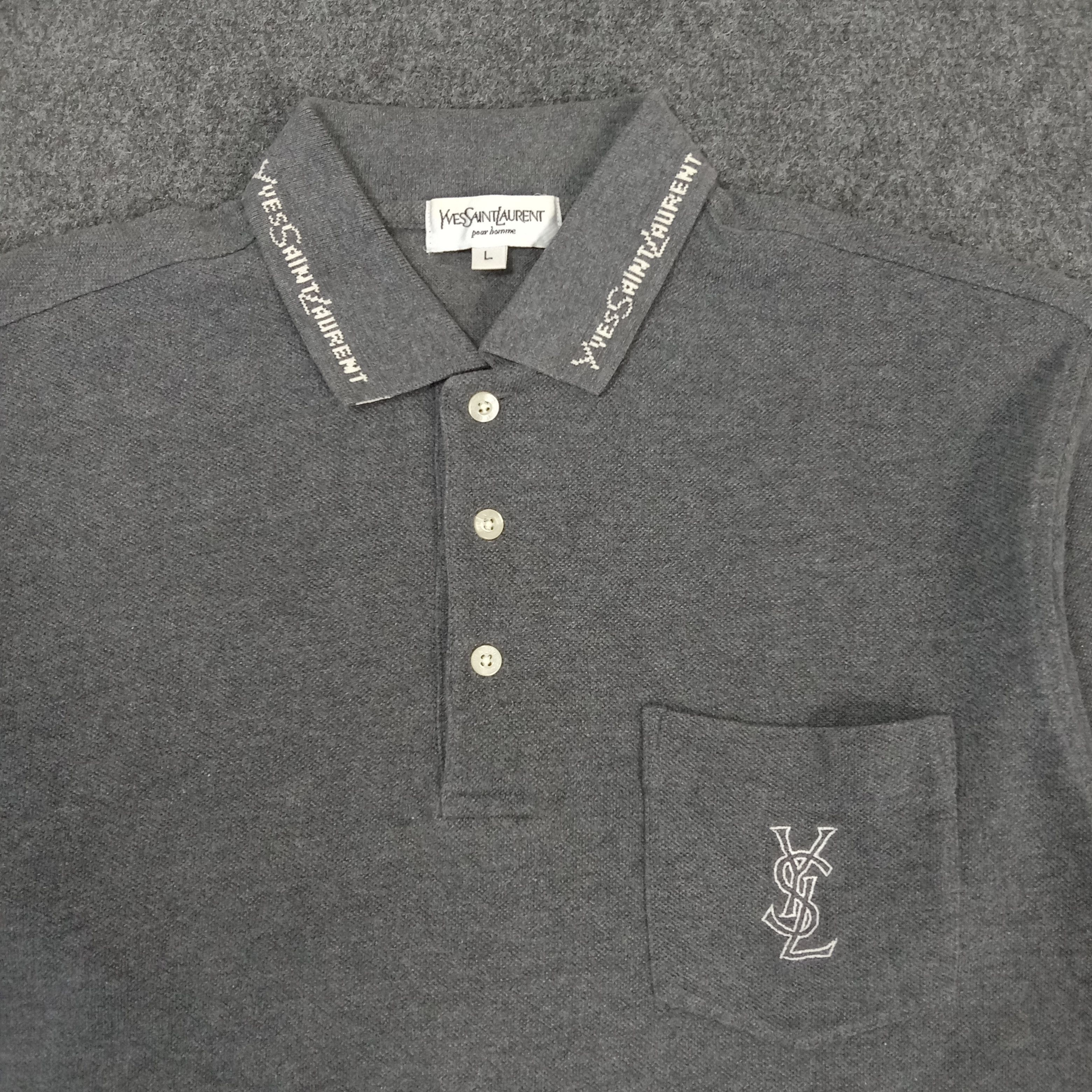 Vintage × Yves Saint Laurent Yves Saint Lauren Pour Homme Italian Brand Polos Size US M / EU 48-50 / 2 - 2 Thumbnail
