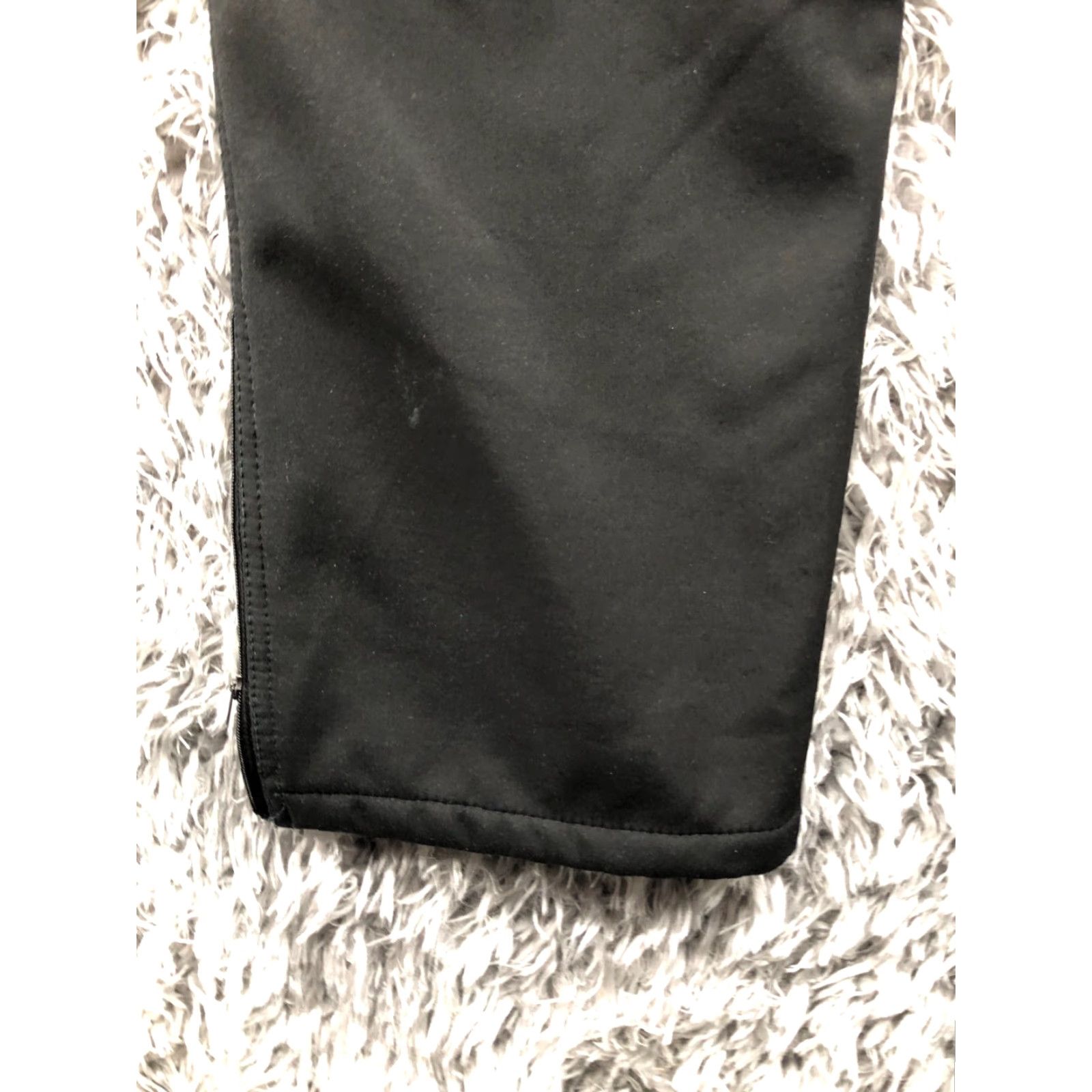 Vintage Stlight Pants Black 36x30 Regular Flat Front Straight Leg Pockets Zip Logo Knit Polyester Men Sz 36 Casual Travel Fall Winter Spring Mens Size US 36 / EU 52 - 7 Thumbnail