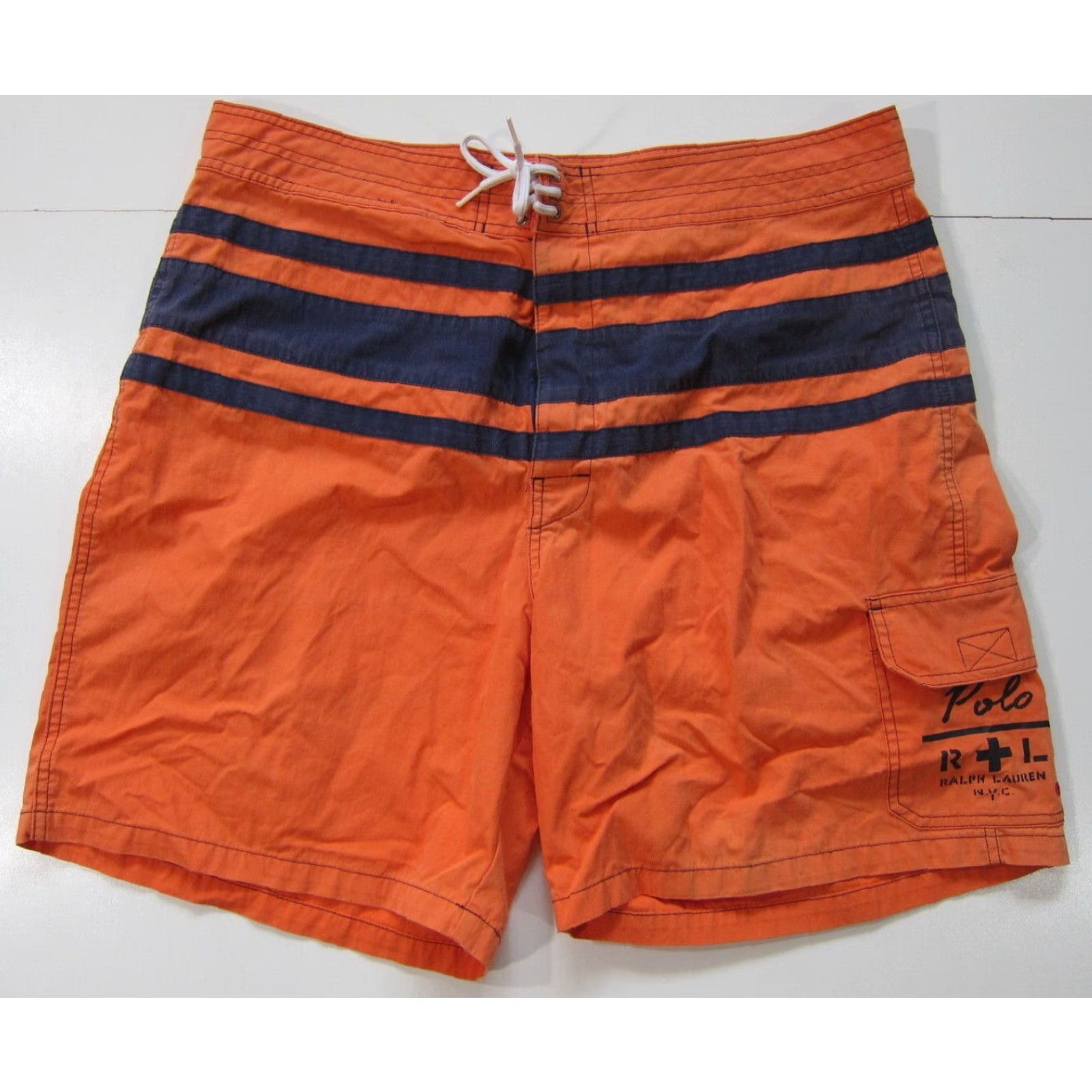 Polo Ralph Lauren Ralph Lauren Polo N.Y.C Orange Blue Nylon Swim Surf Board Short Men 36 Size US M / EU 48-50 / 2 - 2 Thumbnail