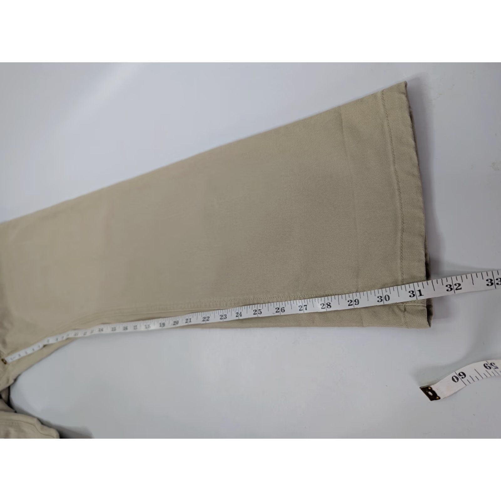 RVCA RVCA Weekend Fit Pants Men's 30 Khaki Chino Rope Belt Loops Flat Front Regular Straight 32x32 Casual Autumn Spring Summer Winter Beig/Beige Size US 30 / EU 46 - 6 Thumbnail