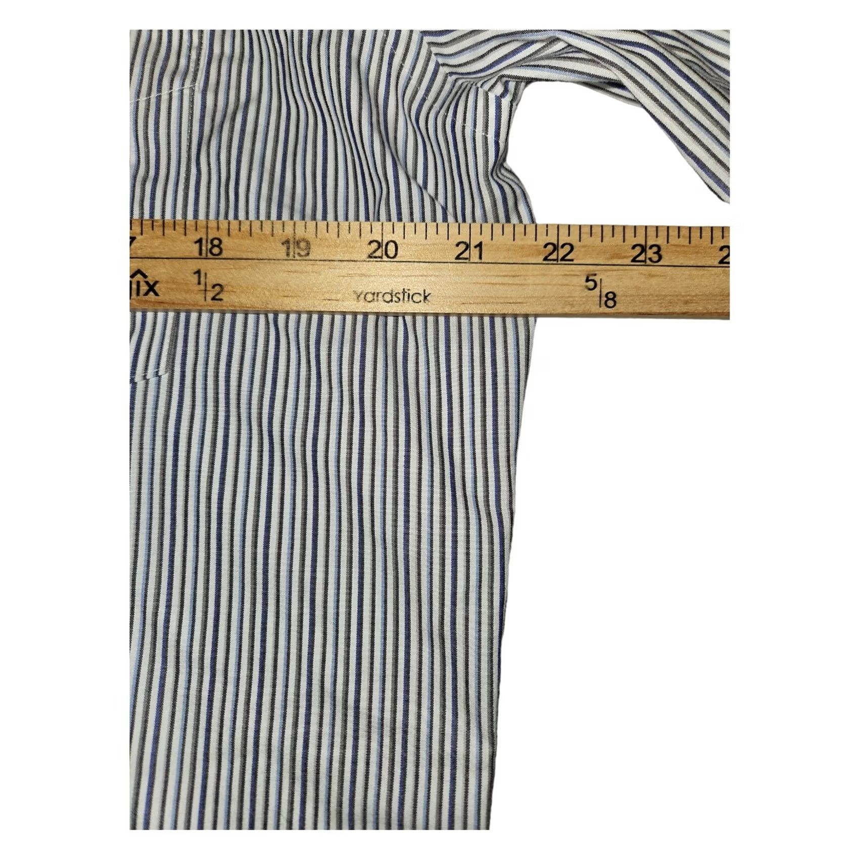 Vintage Forsyth of Canada Shirt Dress Shirt 34/35 Men White Striped 2 Ply 80's Non Iron Tailored Fit Button Up Long Sleeve Collar Spread Easy Care 100% Cotton Size US S / EU 44-46 / 1 - 3 Thumbnail