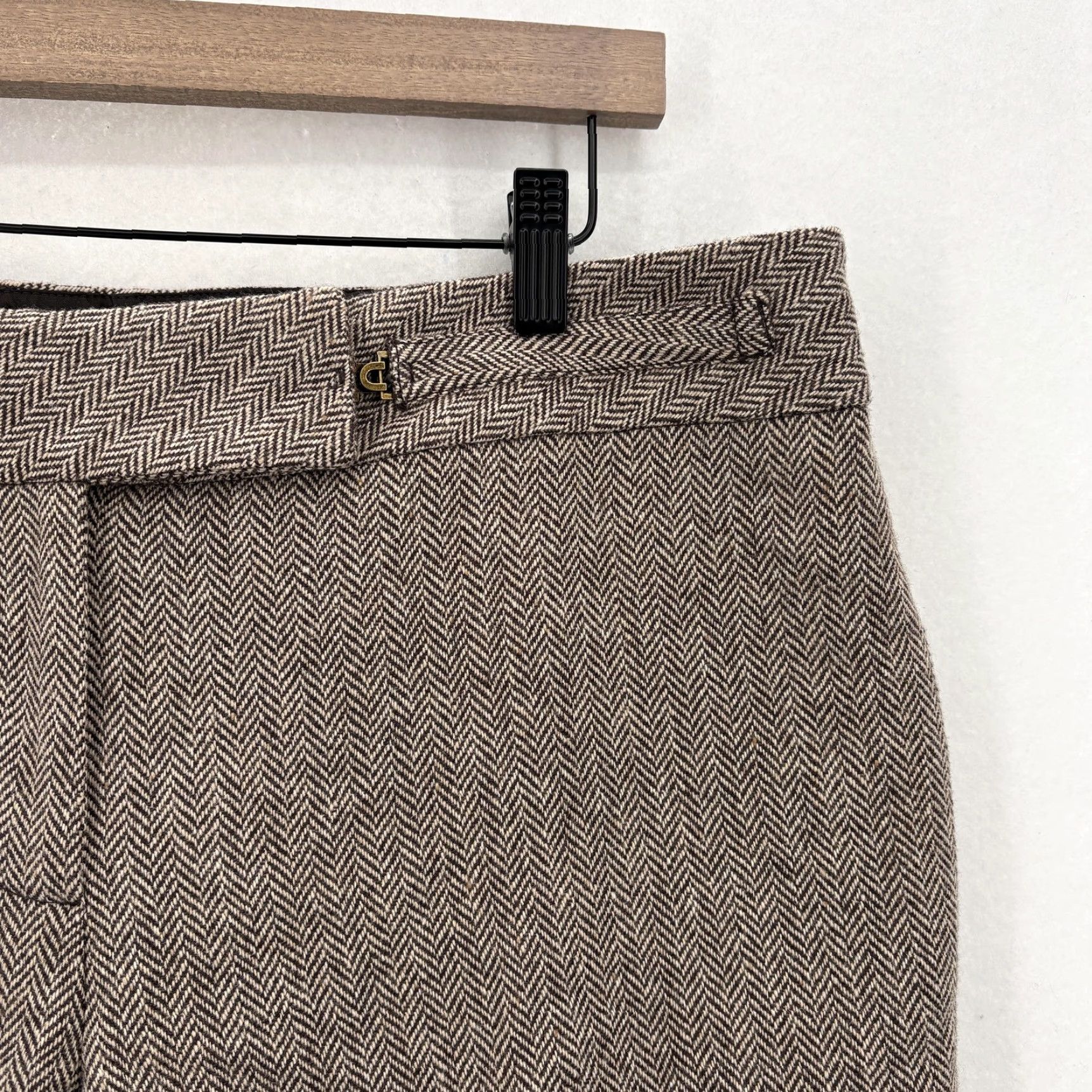 Ann Taylor Ann Taylor LOFT Marisa Cropped Dress Pants Womens 12 Brown Wool Herringbone Pants Dress Size 34" / US 12 / IT 48 - 3 Thumbnail