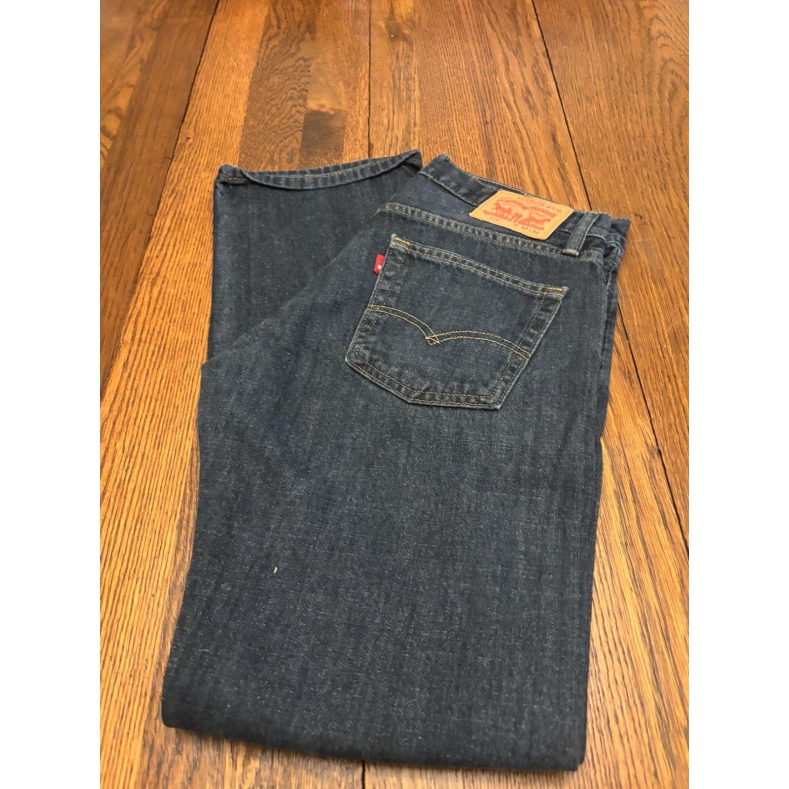 Levi's Levi's 514 Jeans Straight Leg Dark Wash Denim Pants Size 32x32 Mens Regular 5-Pocket Blue Cotton Polyester Size US 32 / EU 48 - 5 Thumbnail