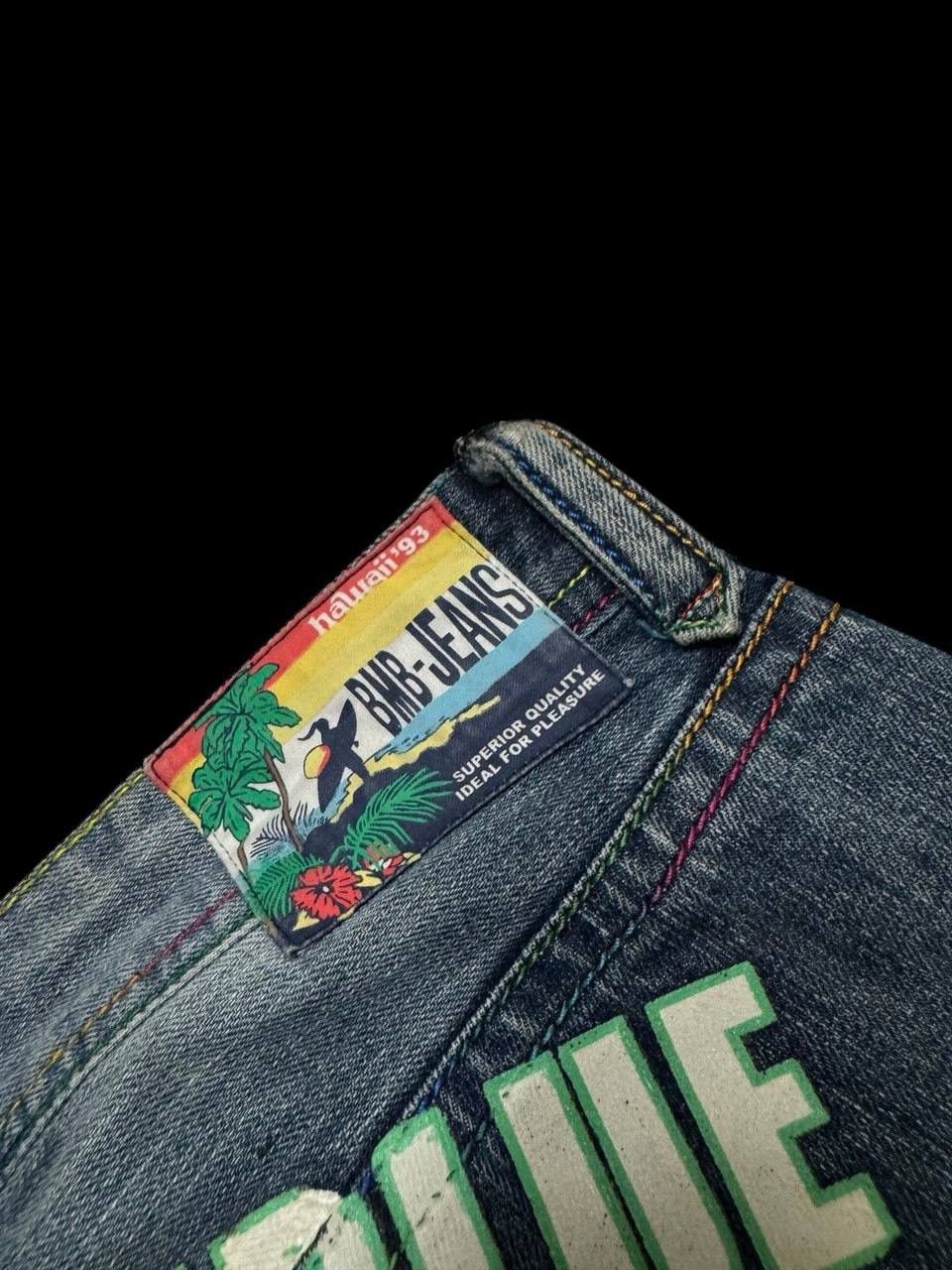 Japanese Brand TWIST LEG 90s BMB-Jeans Mudwash Distressed Insane Big Logo Size US 32 / EU 48 - 17 Thumbnail