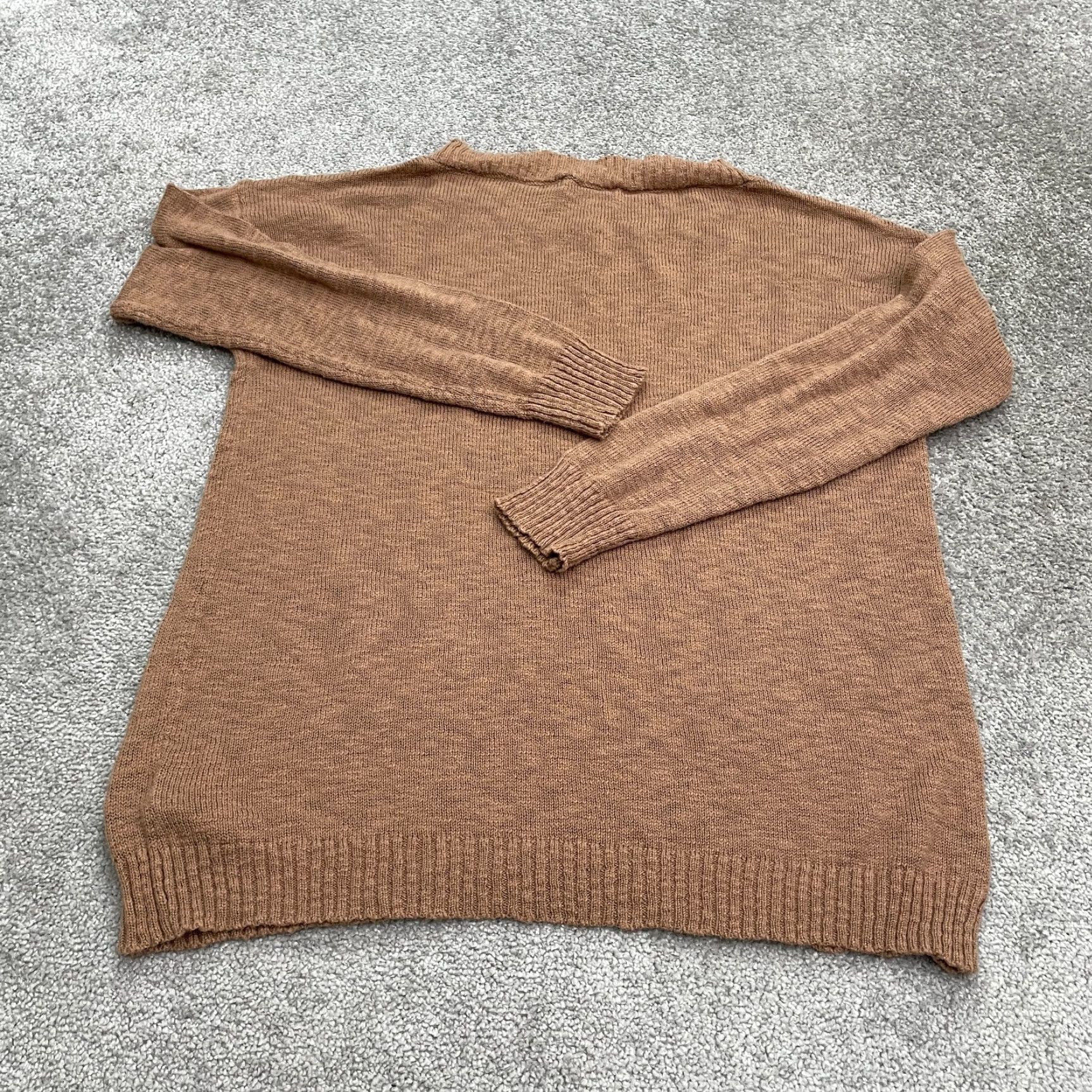 Vintage JustFab Womens Pullover Sweater M Brown Round Neck Knit Cotton Blend Casual Comfortable 90s? (no decade) Size M / US 6-8 / IT 42-44 - 2 Thumbnail