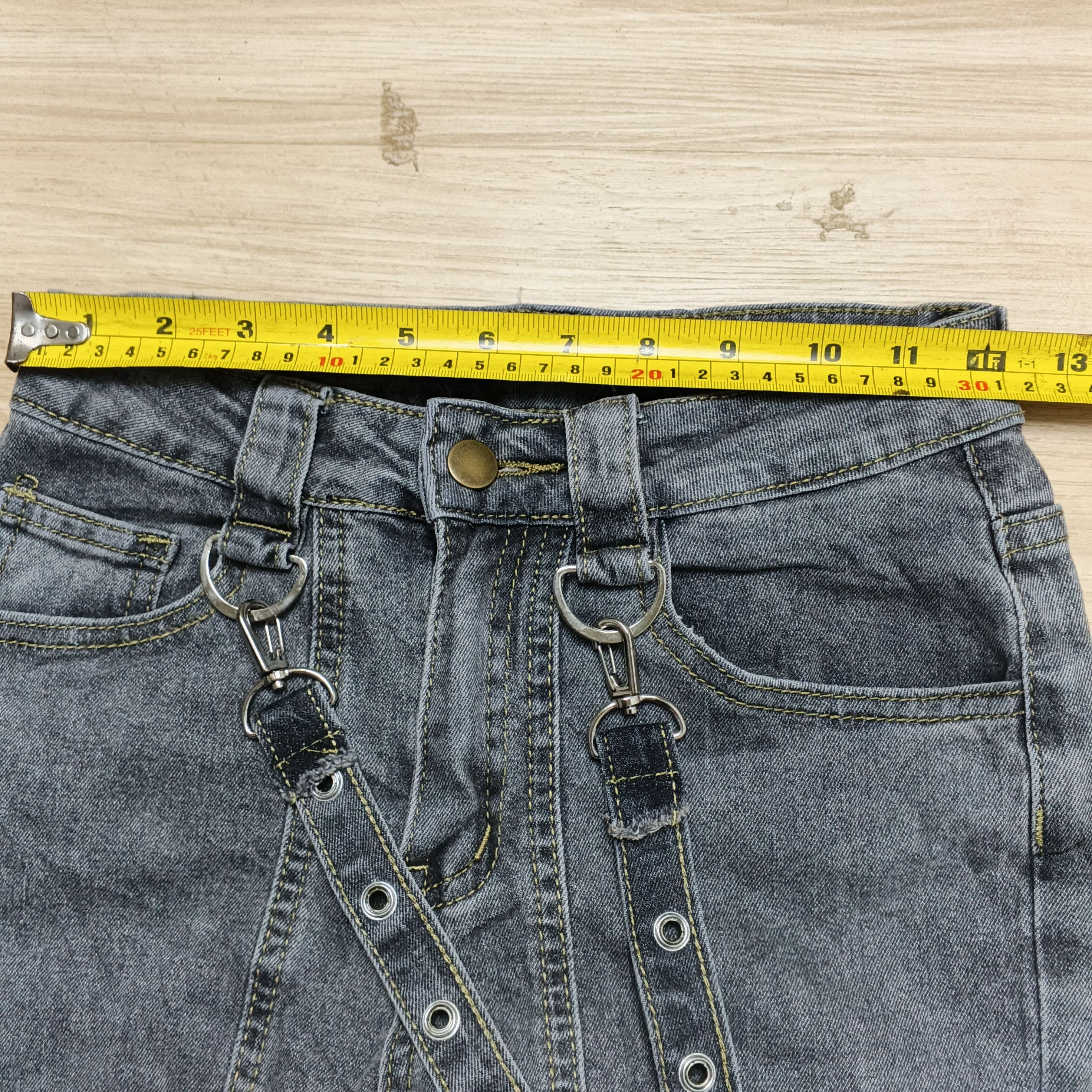 Le Grande Bleu (L.G.B.) Vintage Japanese Multi Pocket Flared Grunge Lace Jeans Size 24" / US 00 / IT 34 - 11 Thumbnail