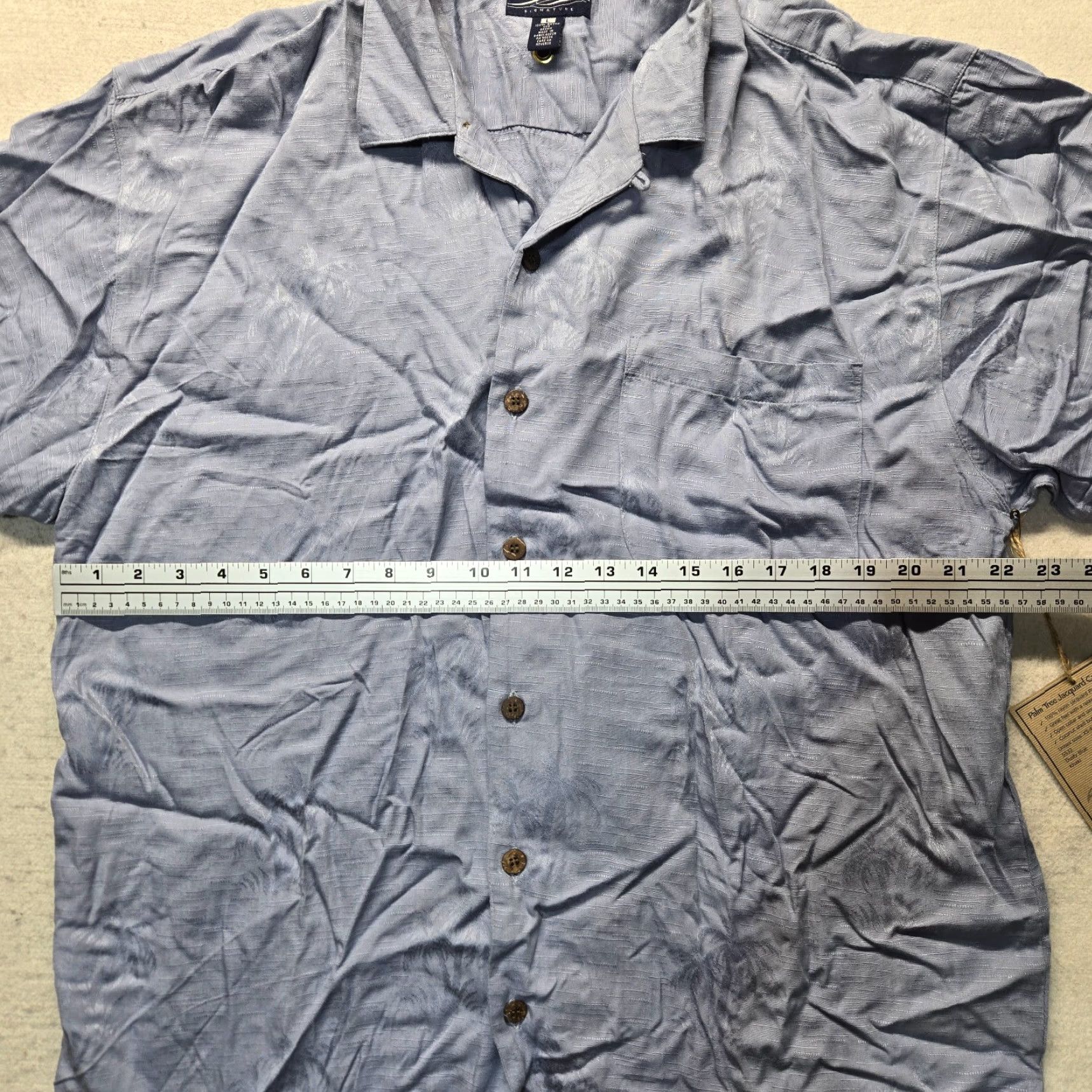 Port Authority Port Authority Shirt Blue Hawaii Palm Tree Print Button Up Short Sleeve Men's L Size US L / EU 52-54 / 3 - 7 Thumbnail
