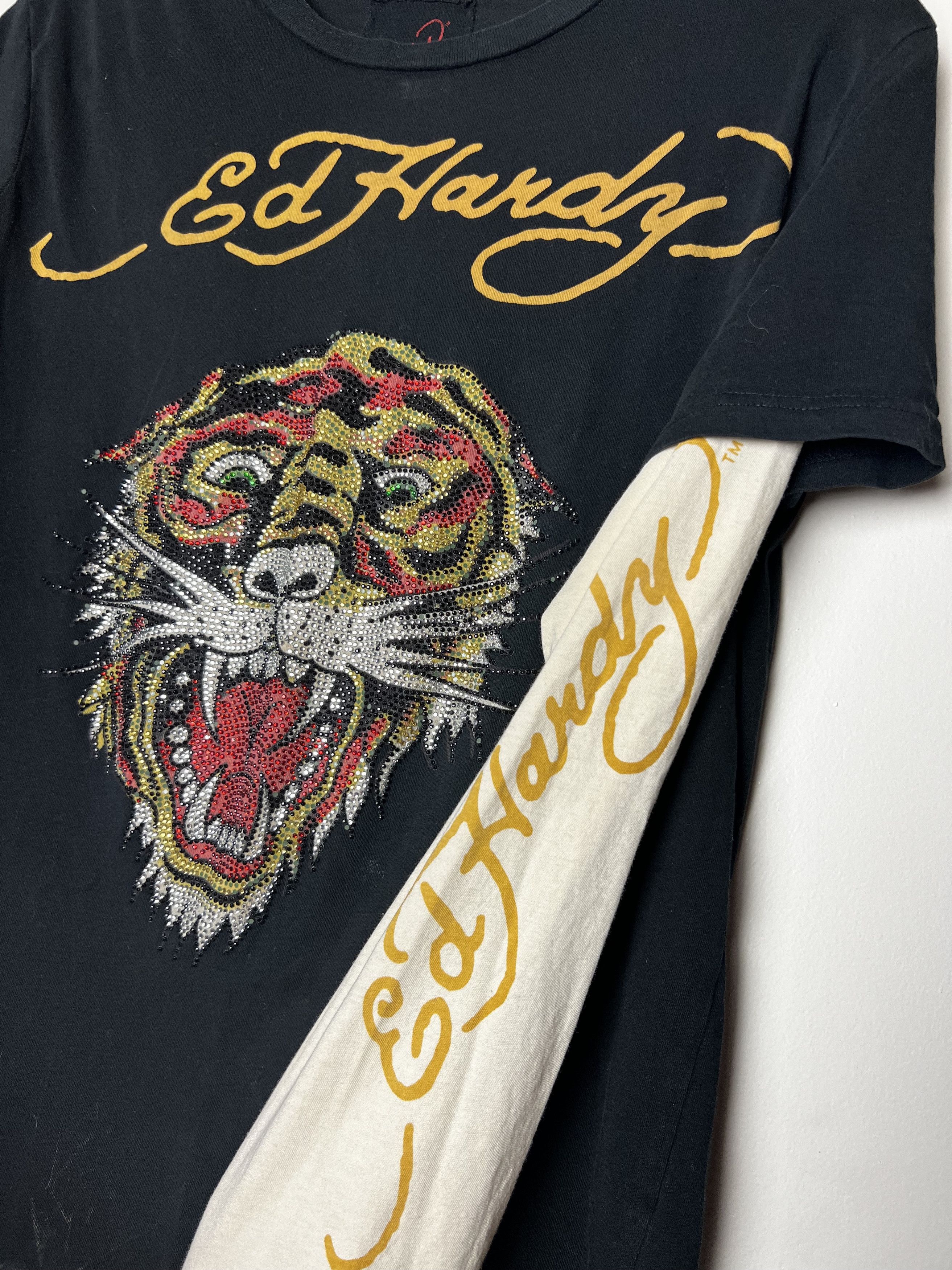 Ed Hardy Vintage Ed Hardy by Christian Audigier Rhinestone Tiger Face Size US S / EU 44-46 / 1 - 7 Thumbnail