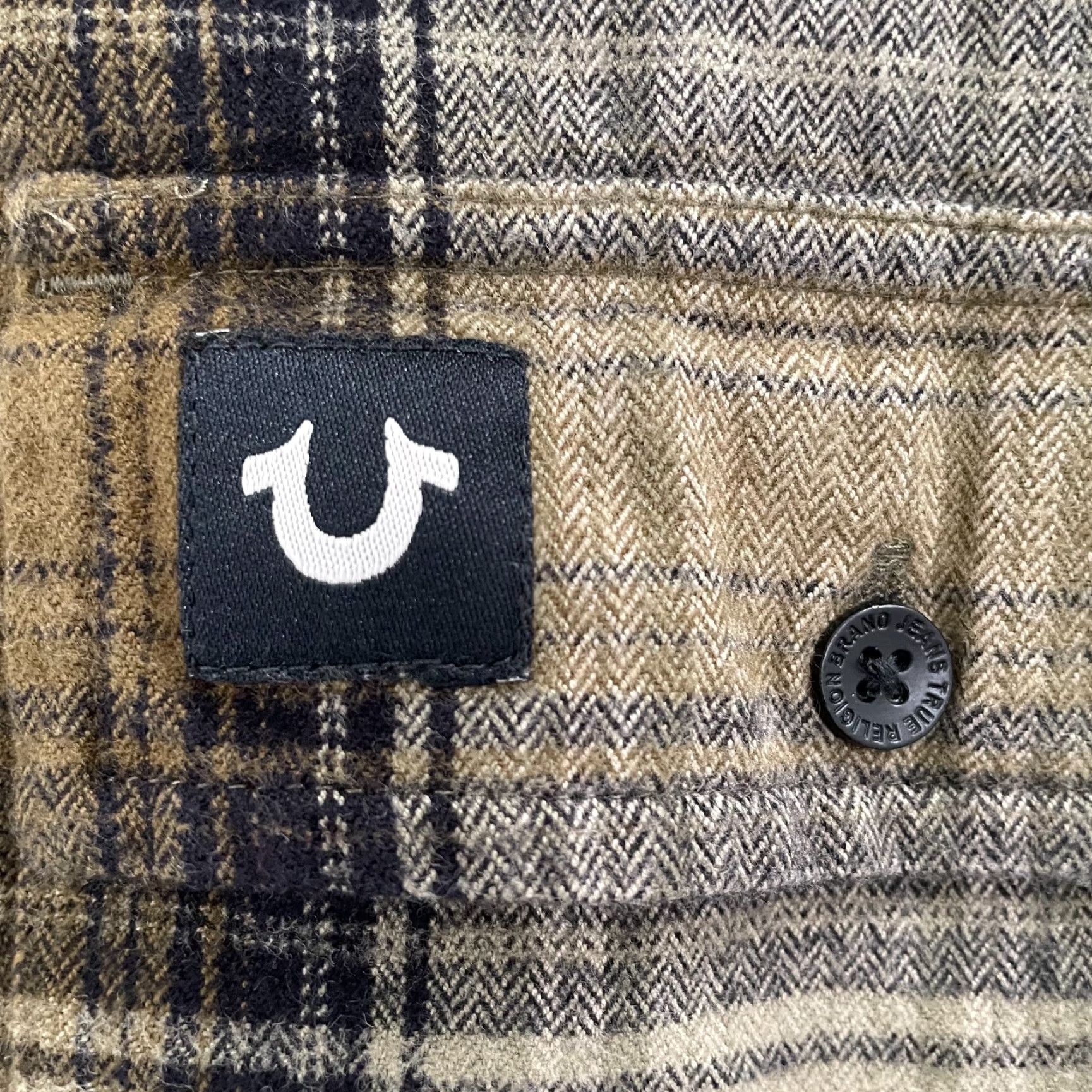 True Religion VINTAGE True Religion Shirt Adult Large Brown Flannel Long Sleeve Button-Up Mens L Plaid Classic Western Coffee Brown 90s Mens L Size US L / EU 52-54 / 3 - 5 Thumbnail