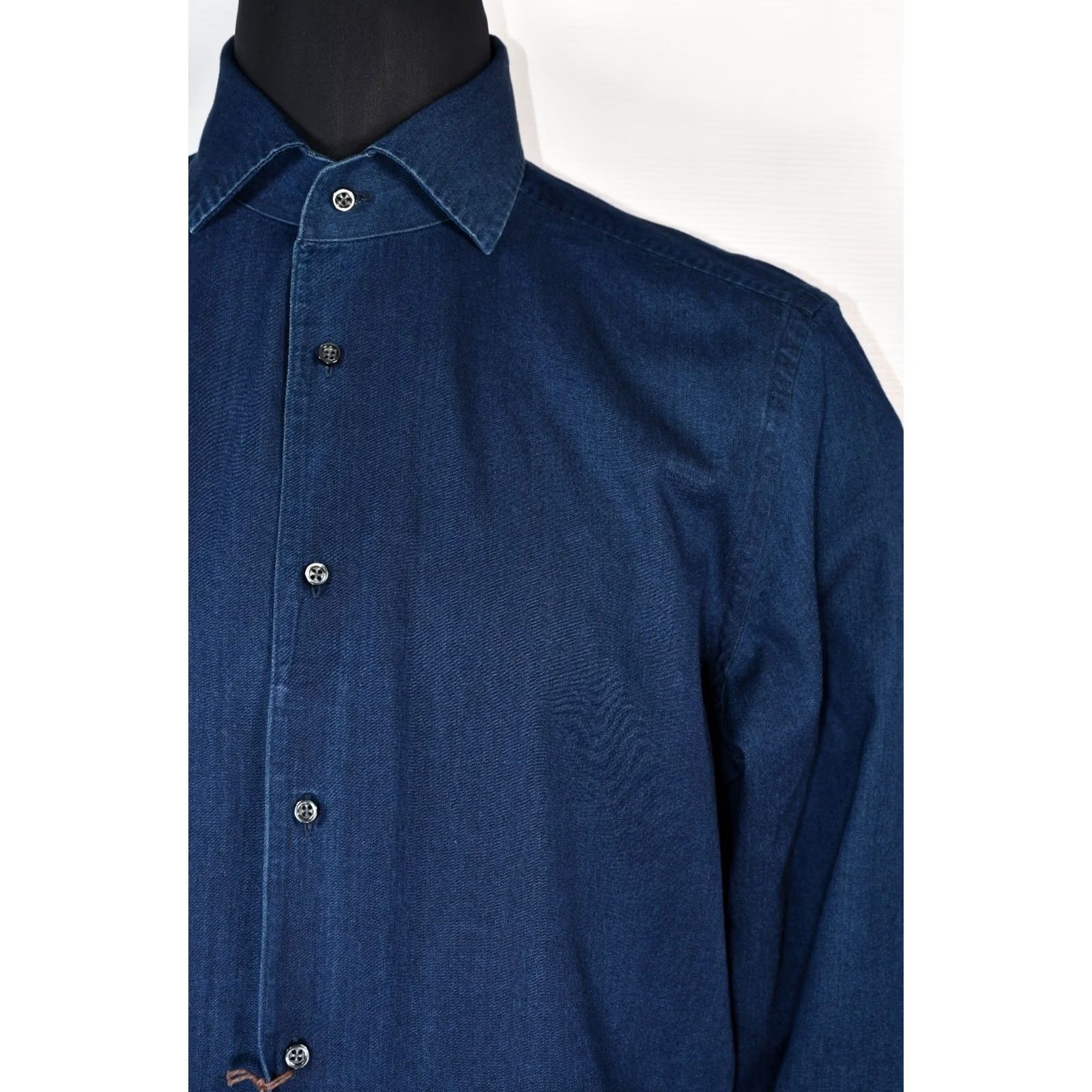 Vintage Boggi Milano Men's Denim Shirt Regular Fit Indigo Cotton L Size US L / EU 52-54 / 3 - 3 Thumbnail