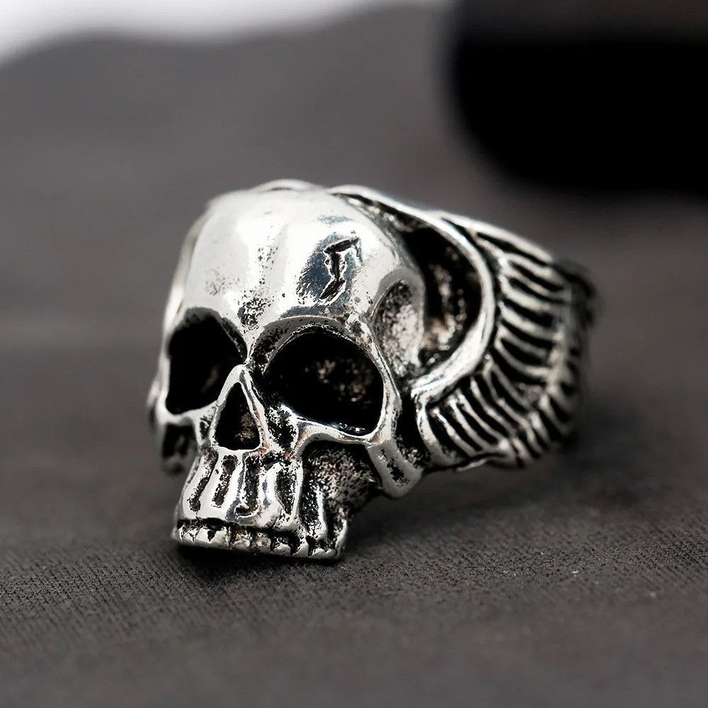 Japanese Brand × Jewelry × Vintage Retro Wings Skull Ring Size ONE SIZE - 3 Thumbnail