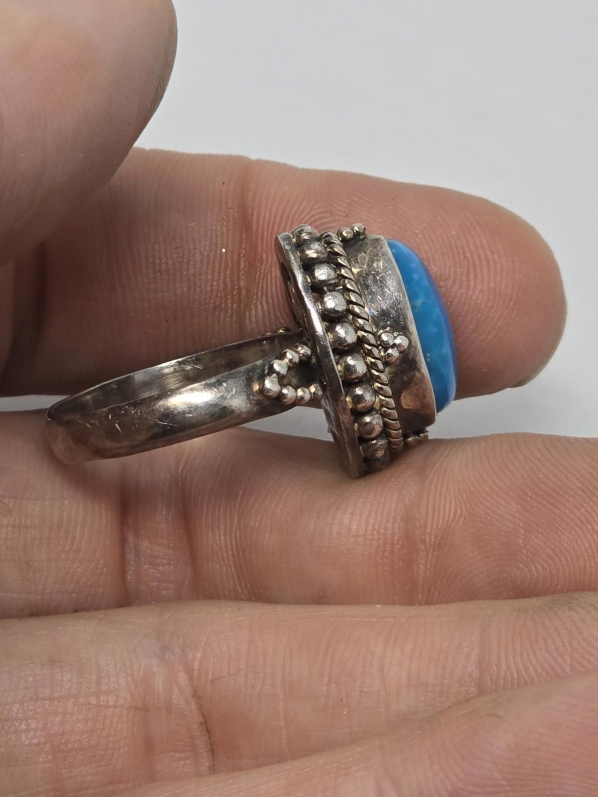 Other Samuel B Turquoise Ring Size 10 Handmade in Bali Sterling Size ONE SIZE - 3 Thumbnail