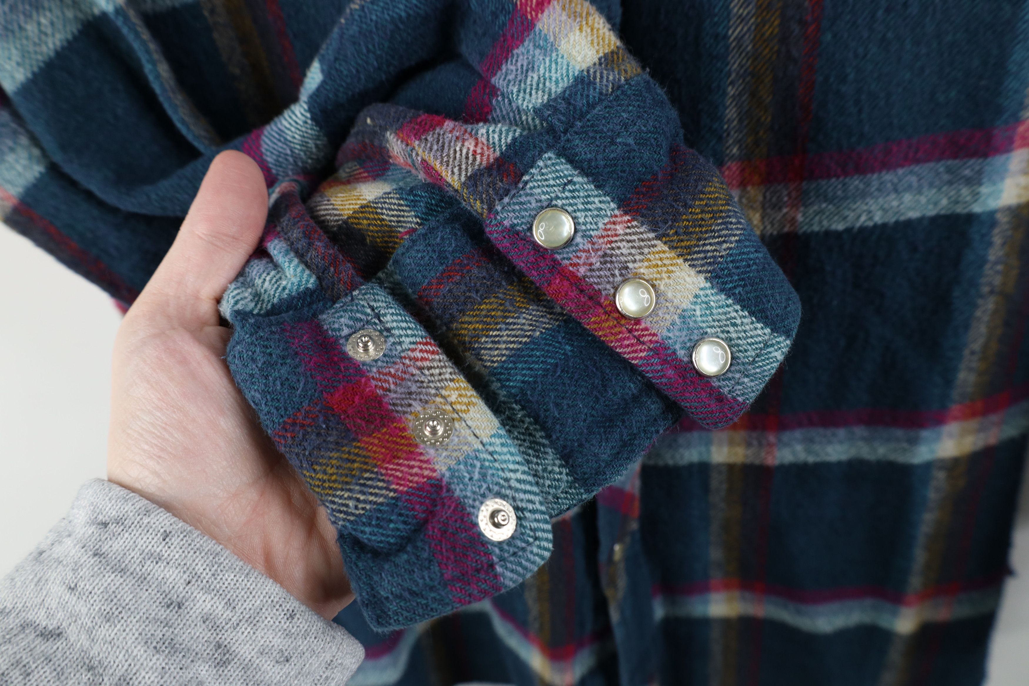 Vintage × Wrangler Vintage 90s Wrangler Heavyweight Flannel Snap Button Shirt Size US L / EU 52-54 / 3 - 4 Thumbnail