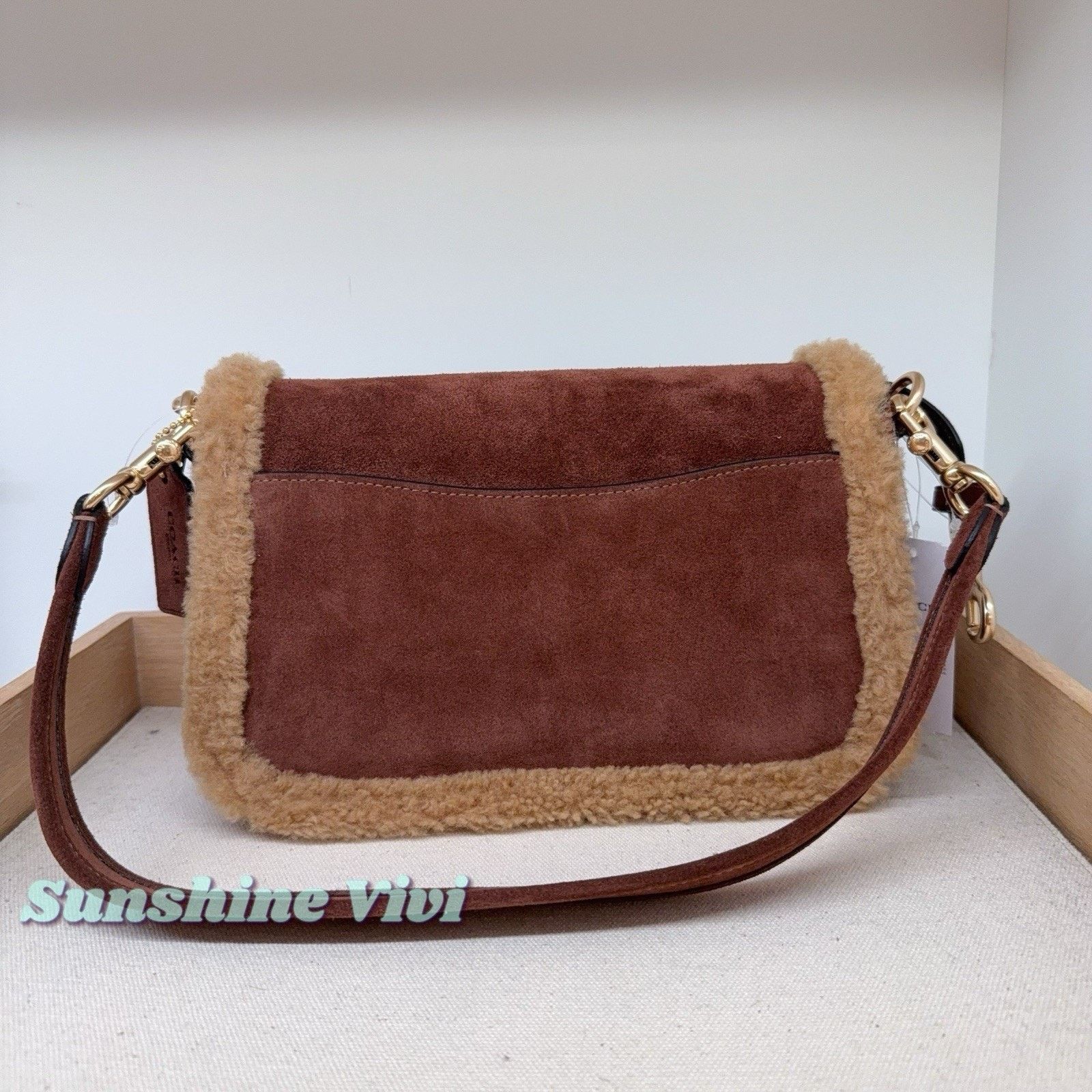 Coach NWT Coach Hadley Shoulder Bag CDL68 Suede Vintage Brown Size ONE SIZE - 5 Thumbnail