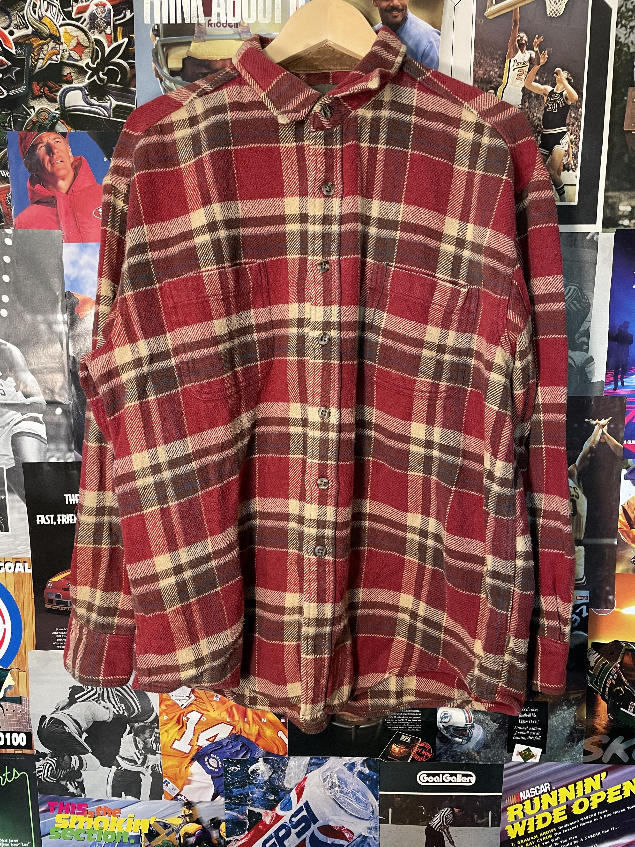 Vintage Vintage Red Flannel Size US XL / EU 56 / 4 - 1 Thumbnail