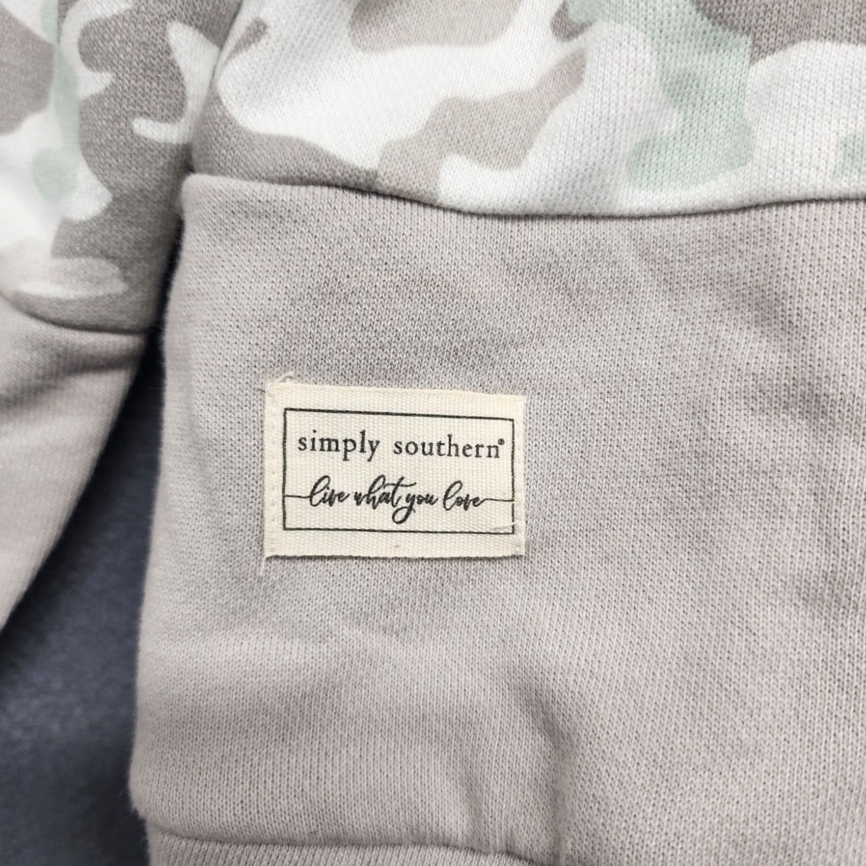 Vintage VINTAGE Simply Southern Pullover Sweatshirt Camouflage Gray L Women 1/4 Quarter Zip Pockets Casual Size L / US 10 / IT 46 - 6 Thumbnail