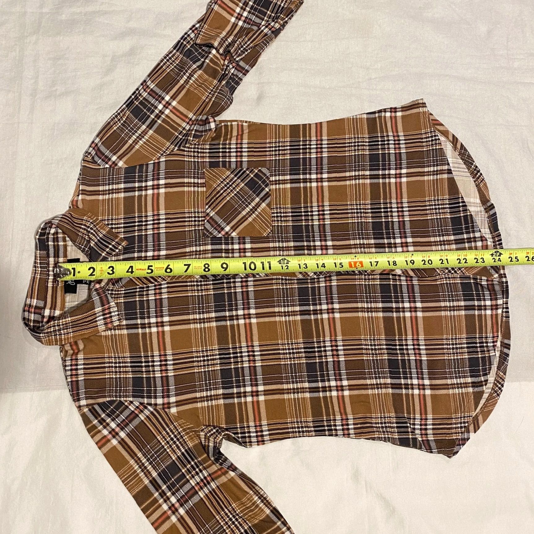 Pinko VINTAGE Just Polly New York Plaid Shirt Button-Up Long Sleeve M Brown Women Womens Regular Size M / US 6-8 / IT 42-44 - 5 Thumbnail