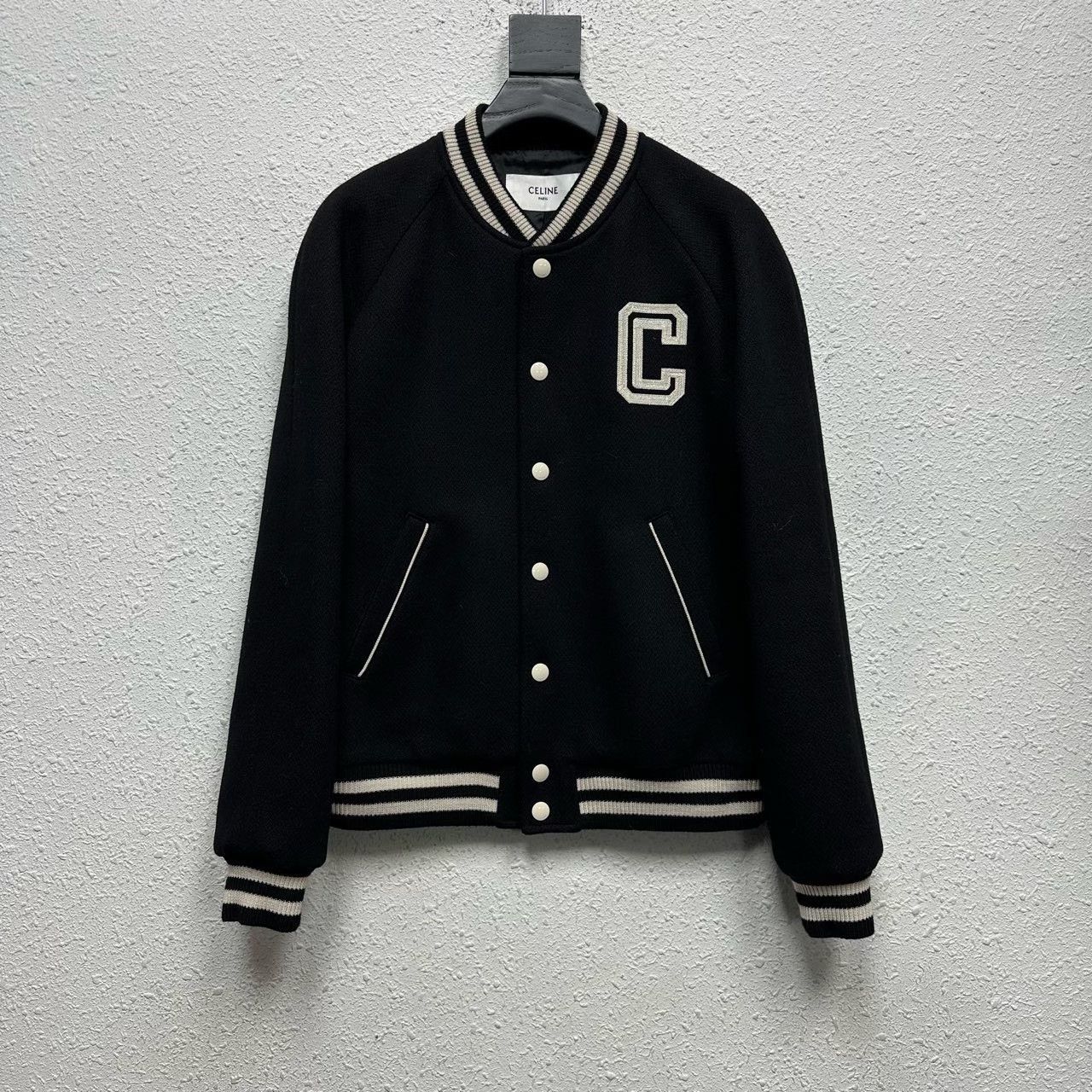 Celine CELINE 24FW Wool Logo Baseball Jacket Size US M / EU 48-50 / 2 - 1 Thumbnail