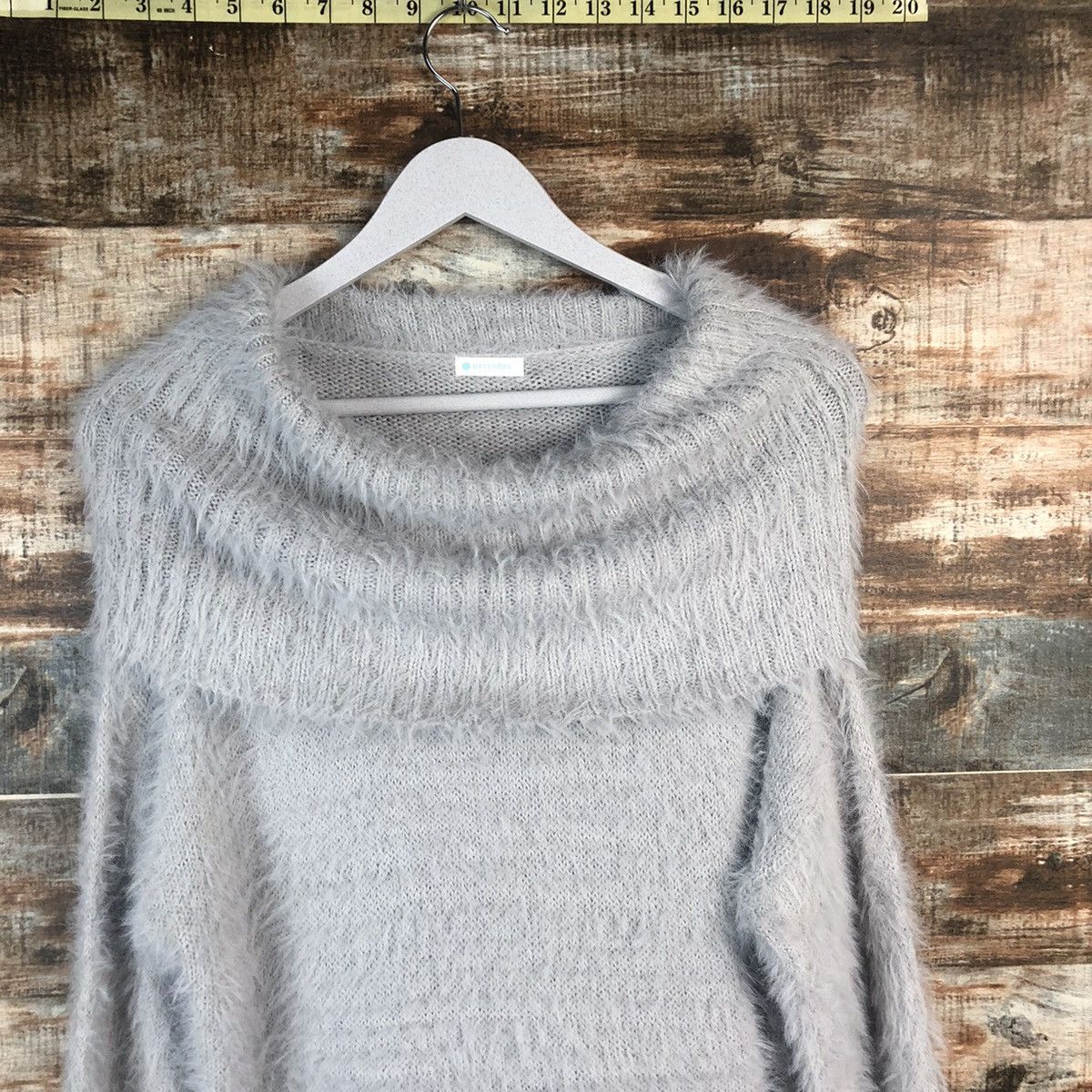 Japanese Brand DL Persodea Gray Turtle Neck Mohair Knitwear #C332 Size L / US 10 / IT 46 - 4 Thumbnail