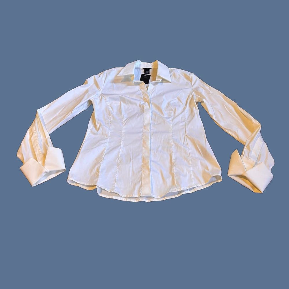 Gant Gant Satin Shirt Women’s 10 White Hidden Button Shirt Button-Up 10 White GANT Women Regular Size Type Regular Size L / US 10 / IT 46 - 1 Thumbnail