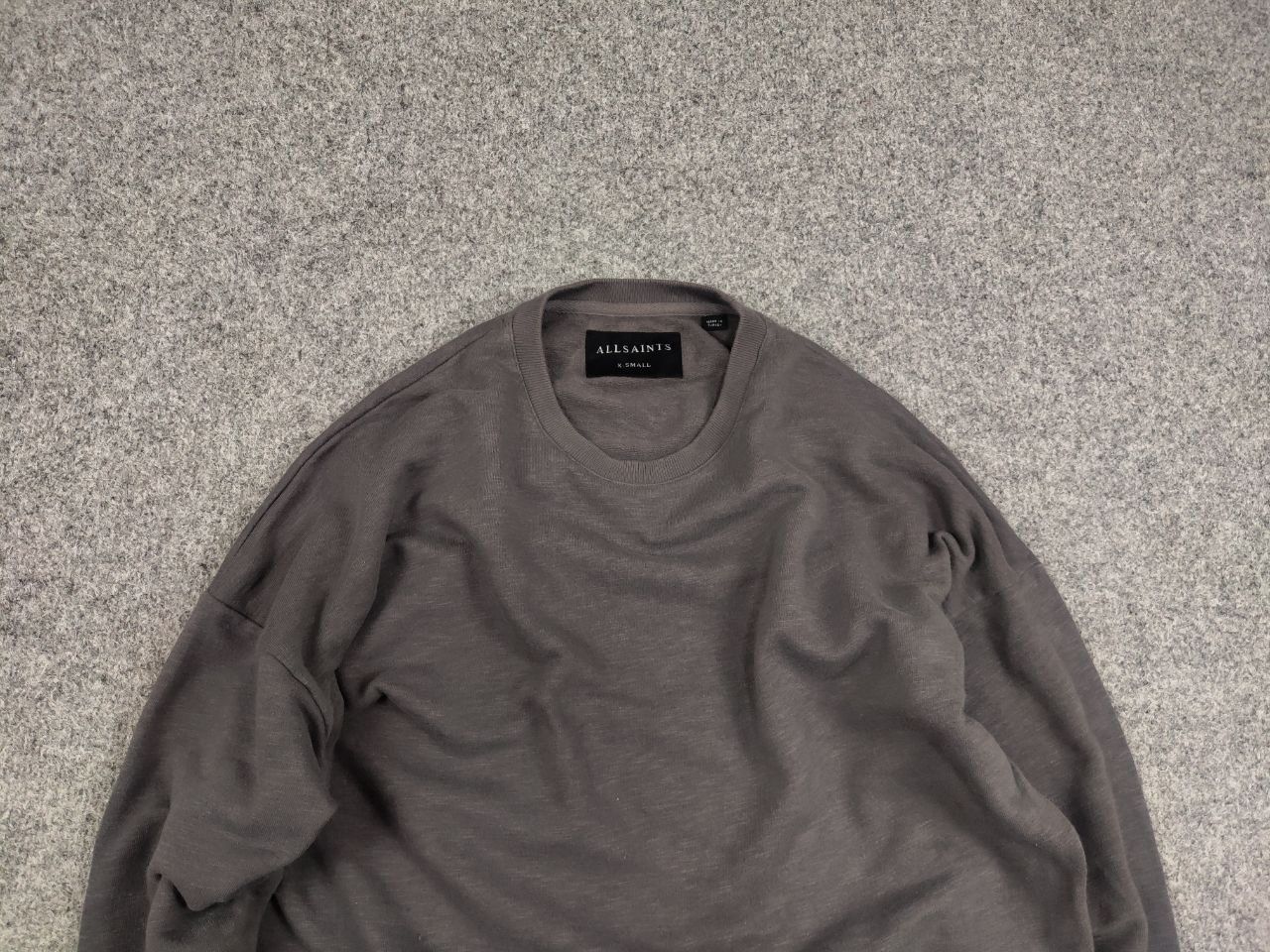 Allsaints Allsaints Rider CrewChek Military Zip Pocket Gray Sweatshirt Size US S / EU 44-46 / 1 - 4 Thumbnail
