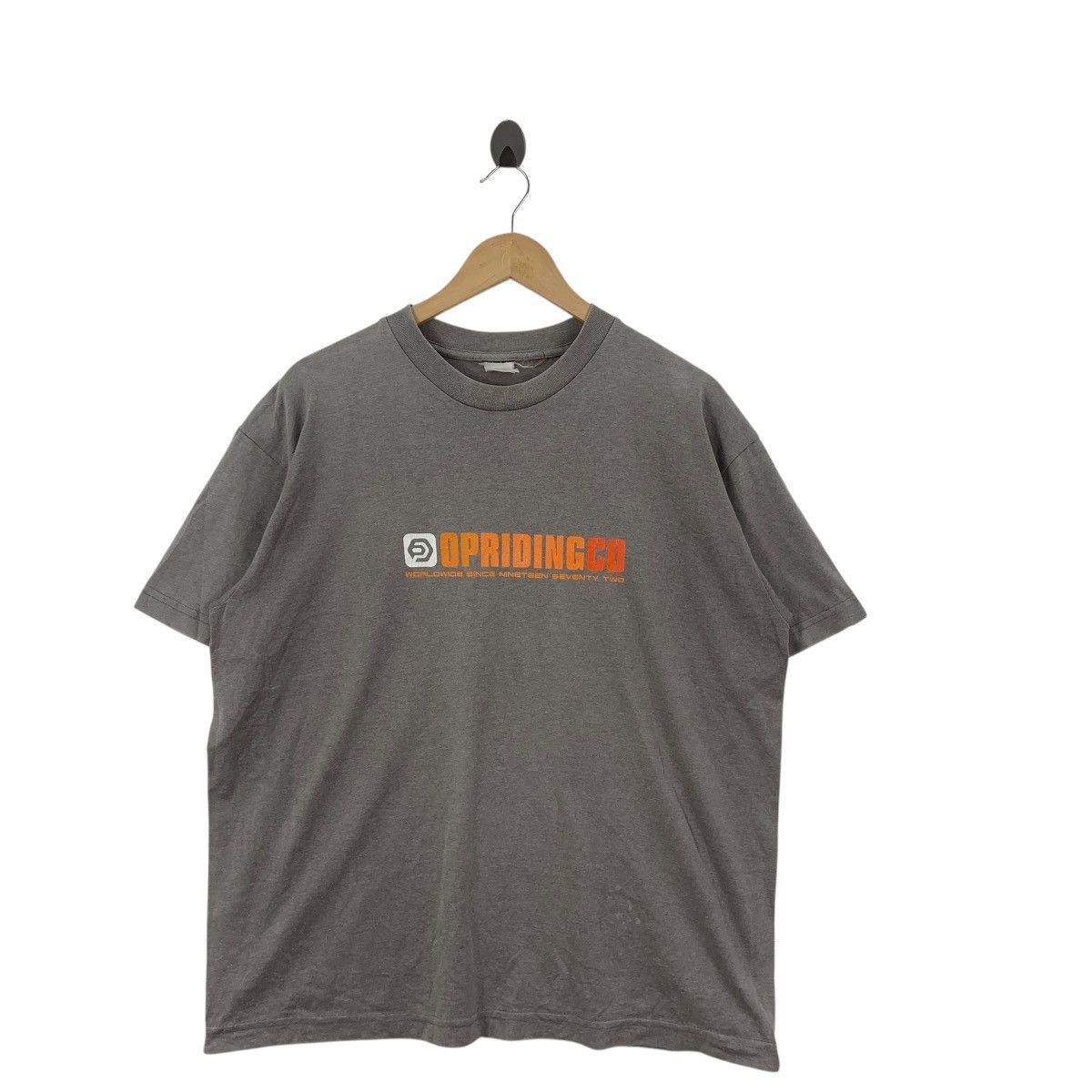 Vintage Vintage Opriding Co Graphic T-Shirt Grey Minimal Logo Size US XL / EU 56 / 4 - 4 Thumbnail