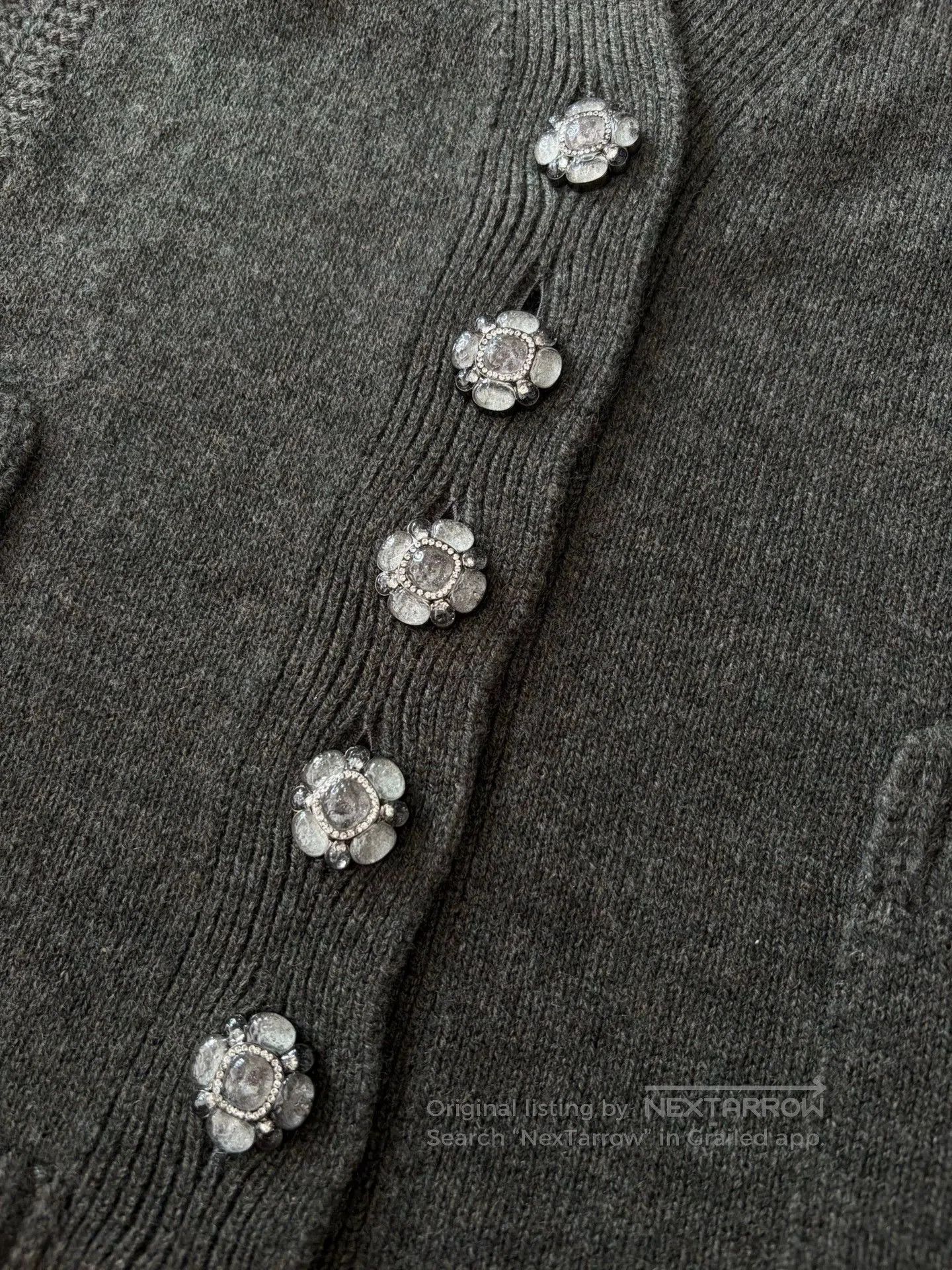 Chanel Chanel Gray Green Floral Crystal Button Vest. Size US XS / EU 42 / 0 - 3 Thumbnail
