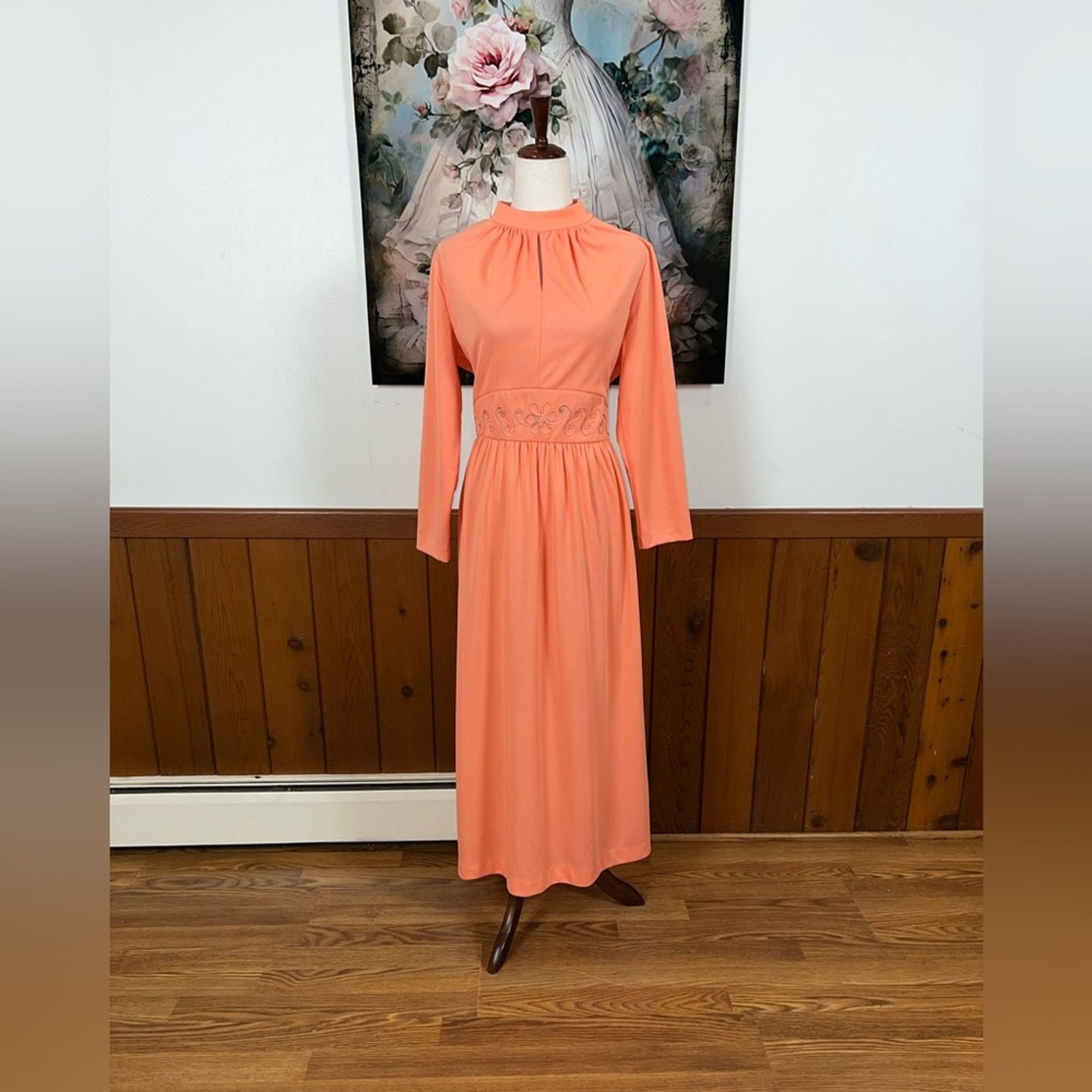 Vintage Darling Vintage 1970s Polyester Maxi Dress! Size XXL / US 16-18 / IT 52-54 - 2 Thumbnail