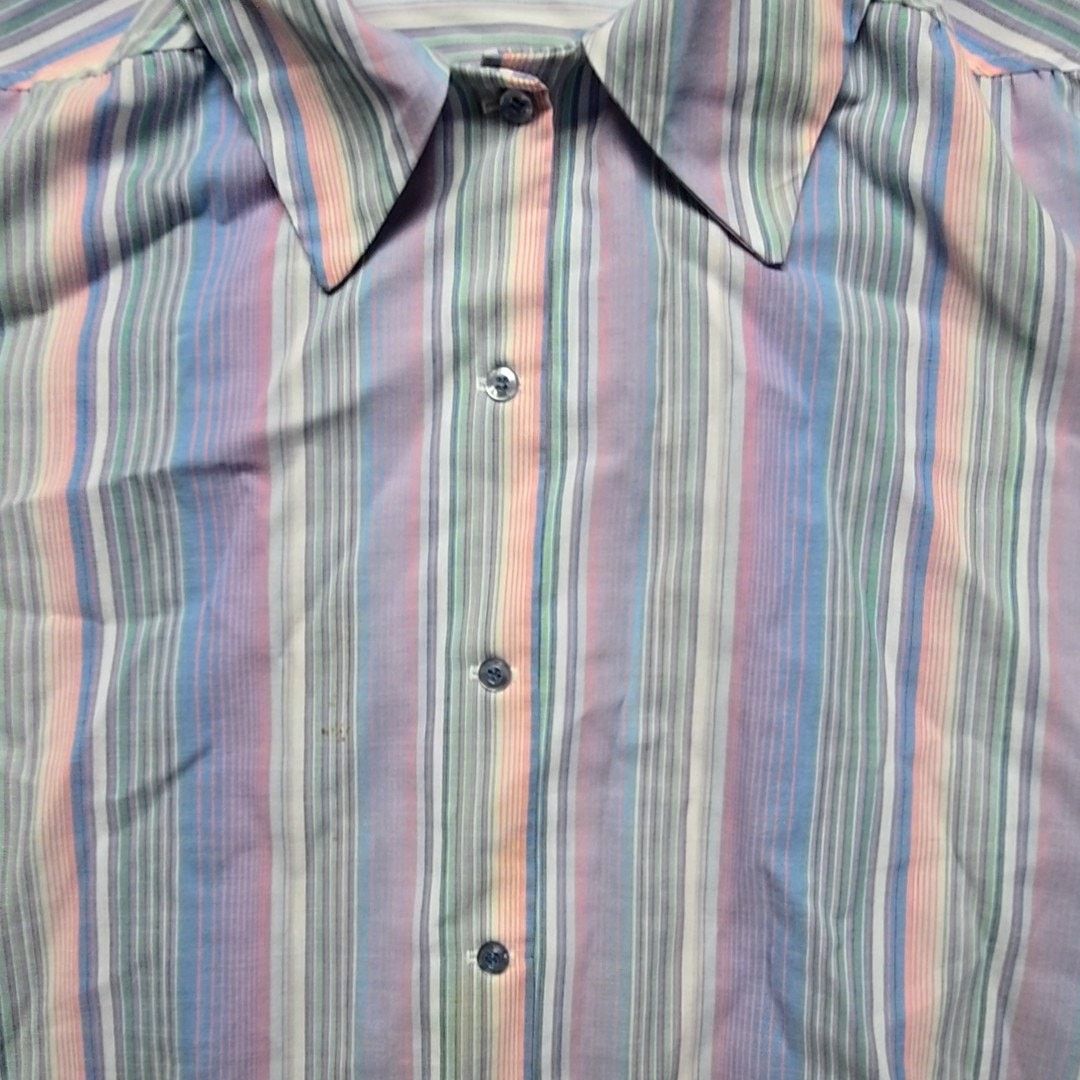 Vintage Vintage Striped Button Up Womens Pastel Blue M Shirt Size M / US 6-8 / IT 42-44 - 3 Thumbnail
