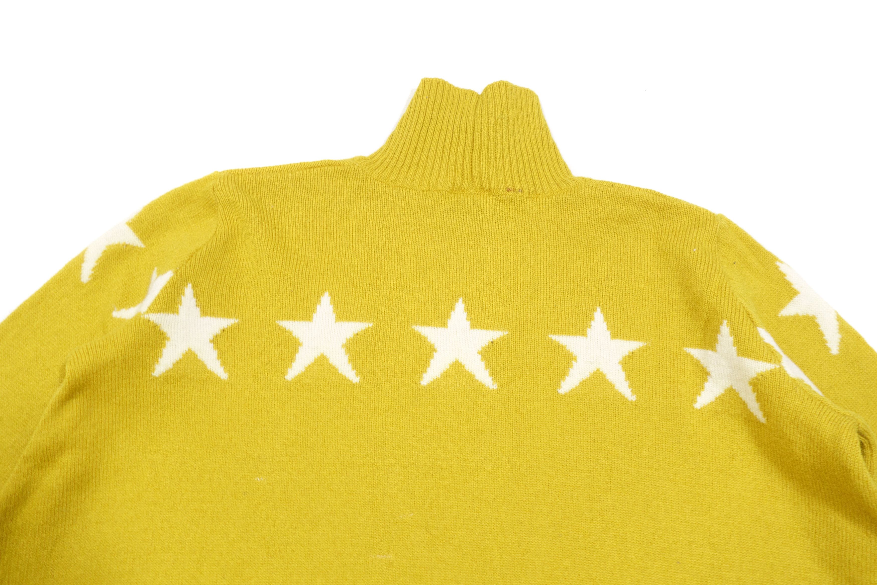 Jean Paul Gaultier 90s Junior 100% Wool Star Intarsia High Neck Flared Sweater Size M / US 6-8 / IT 42-44 - 4 Thumbnail